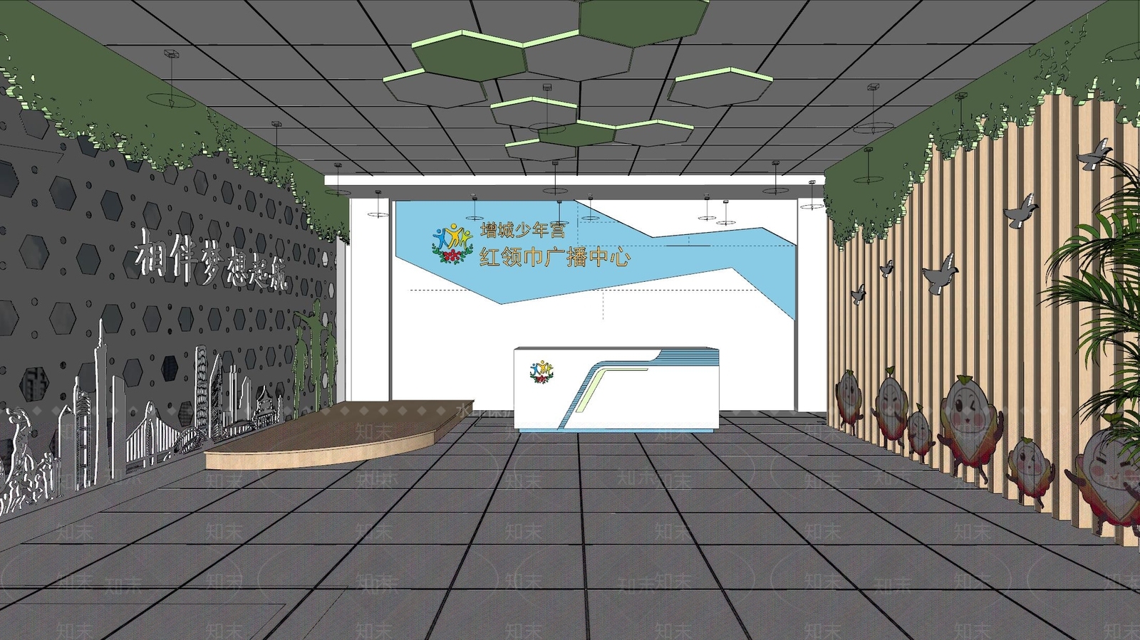 现代学校广播室SU模型下载【ID:1123030176】_知末su模型网