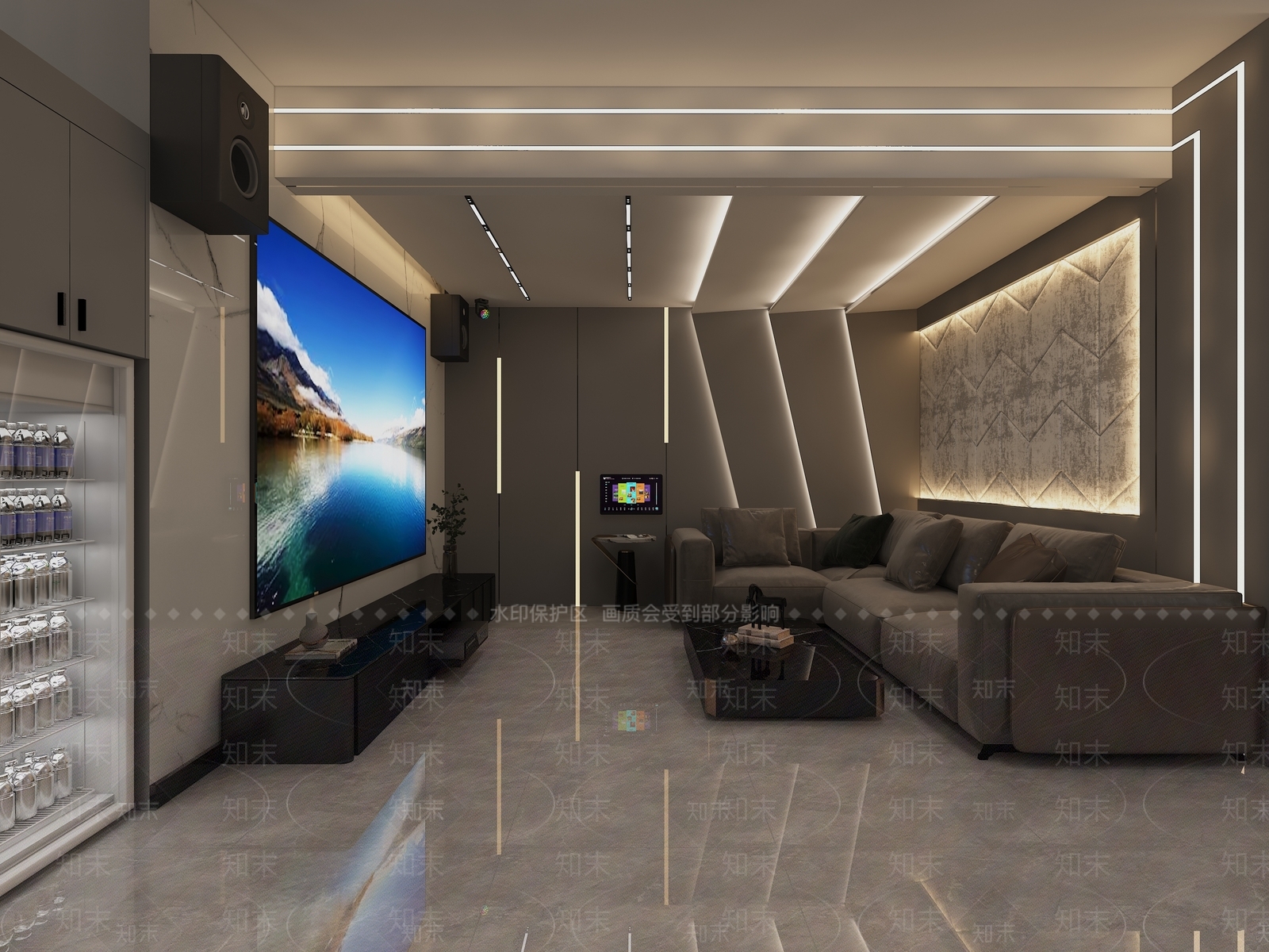 现代影音娱乐室3D模型下载【ID:1123031285】