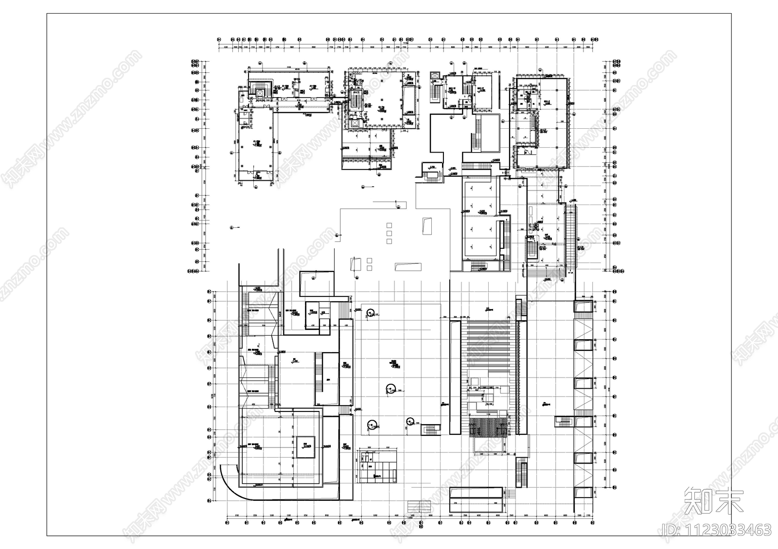 现代简约公园商业街万科云城cad施工图下载【ID:1123033463】