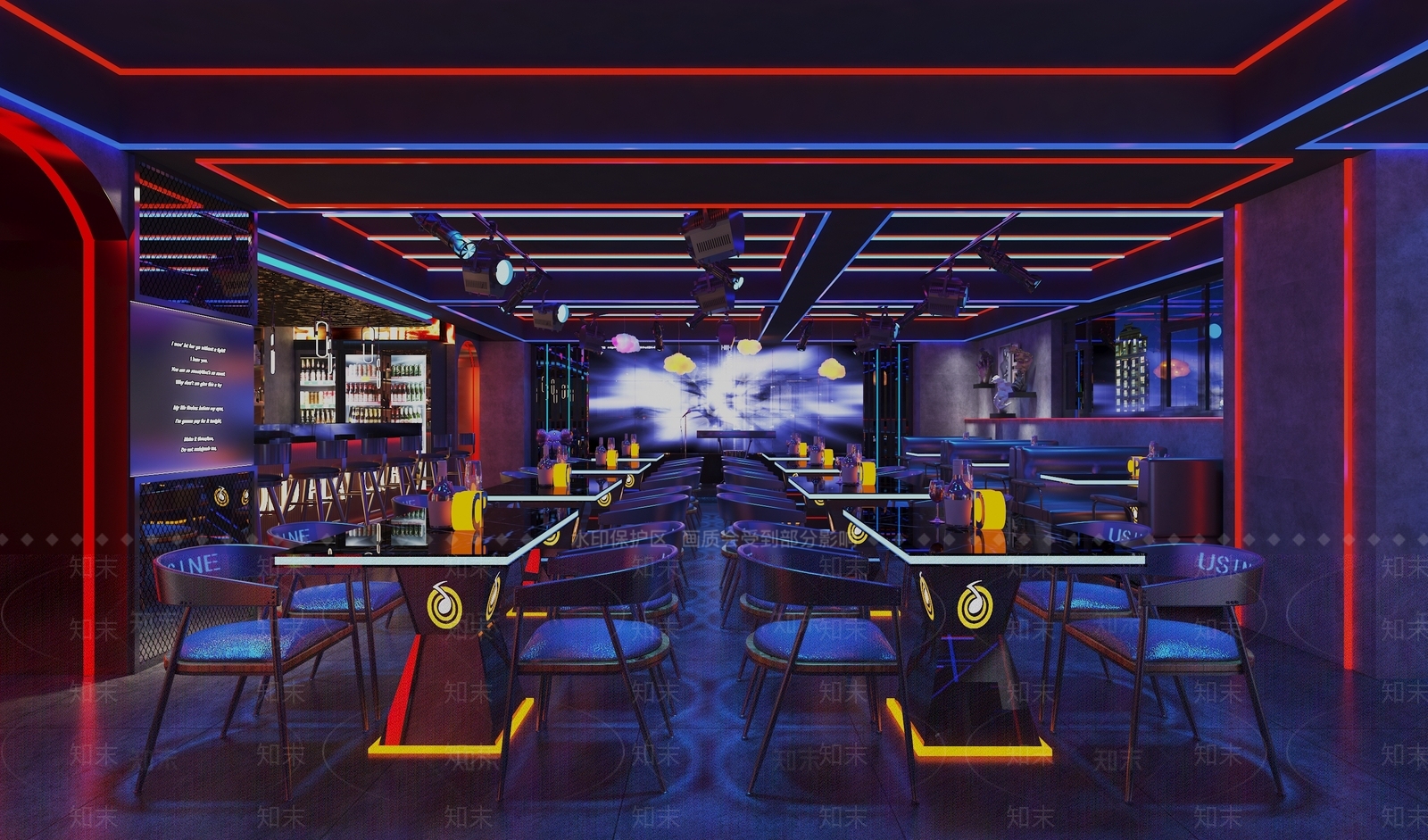 工业风音乐餐厅3D模型下载【ID:1123111989】