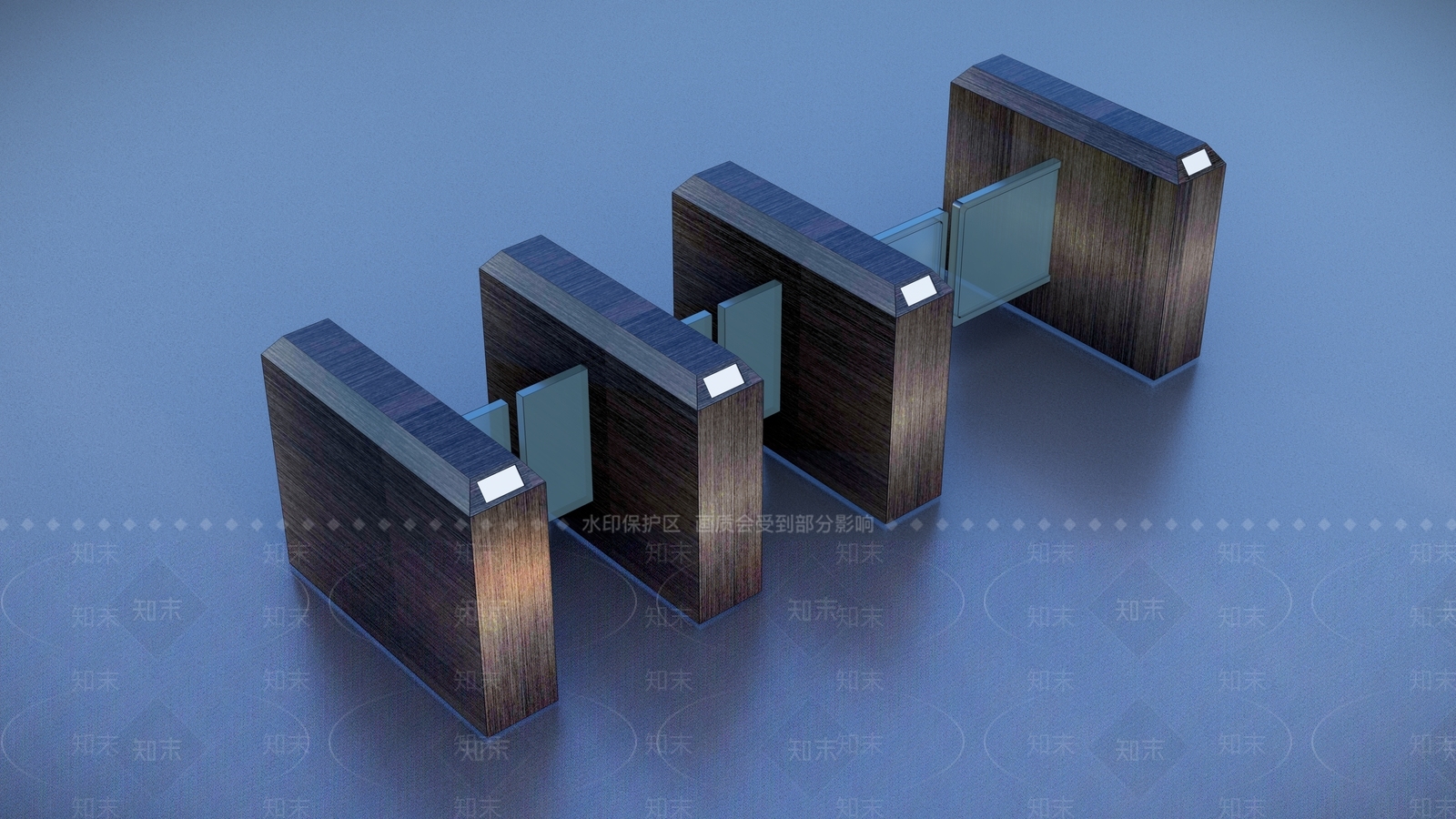 入口道闸SU模型下载【ID:1123046654】