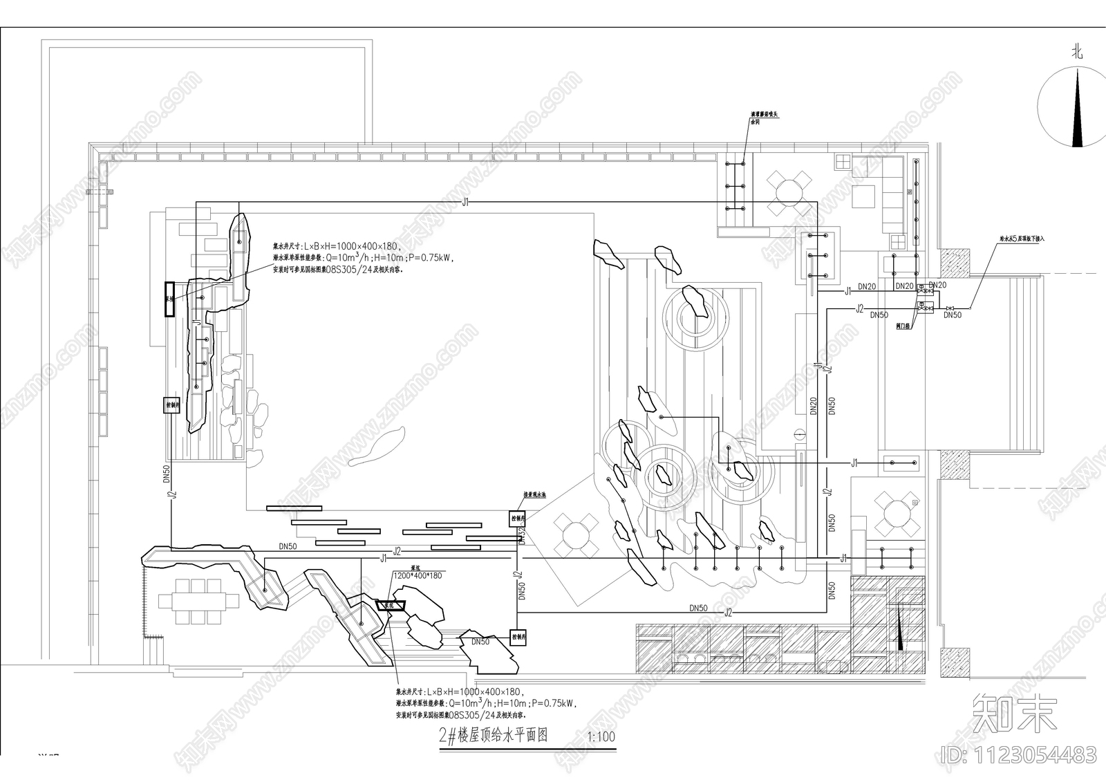 公寓楼给排水图cad施工图下载【ID:1123054483】