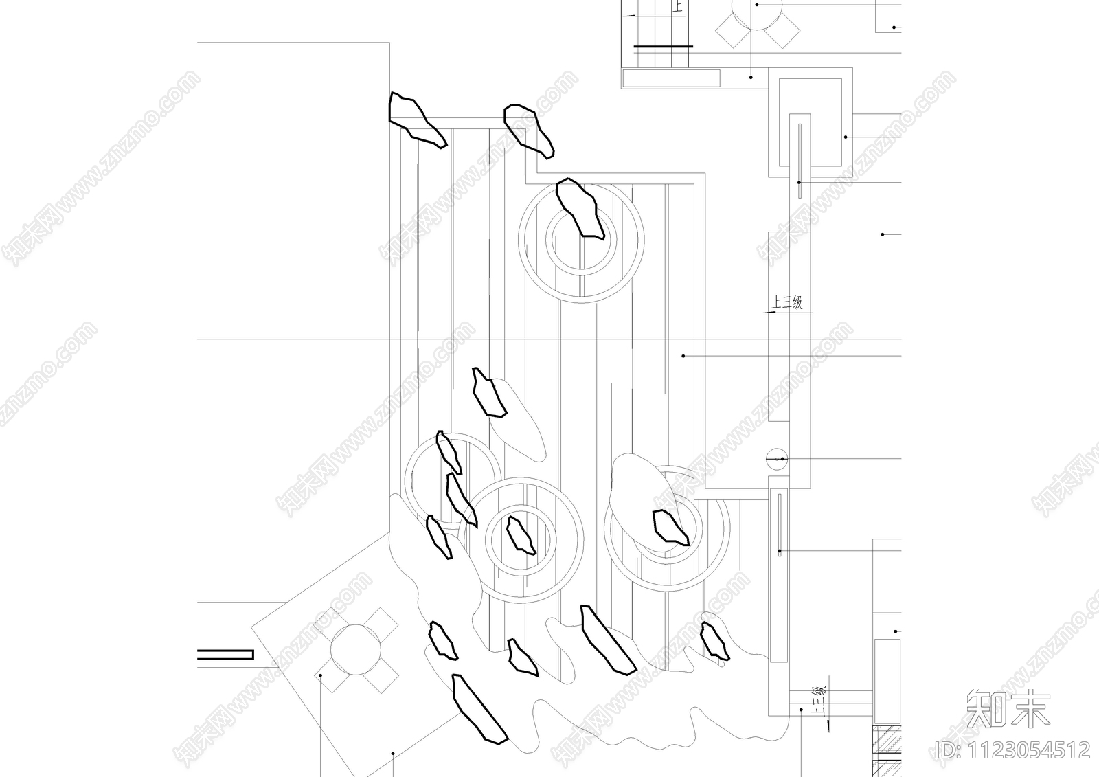 屋顶花园景观平面图cad施工图下载【ID:1123054512】