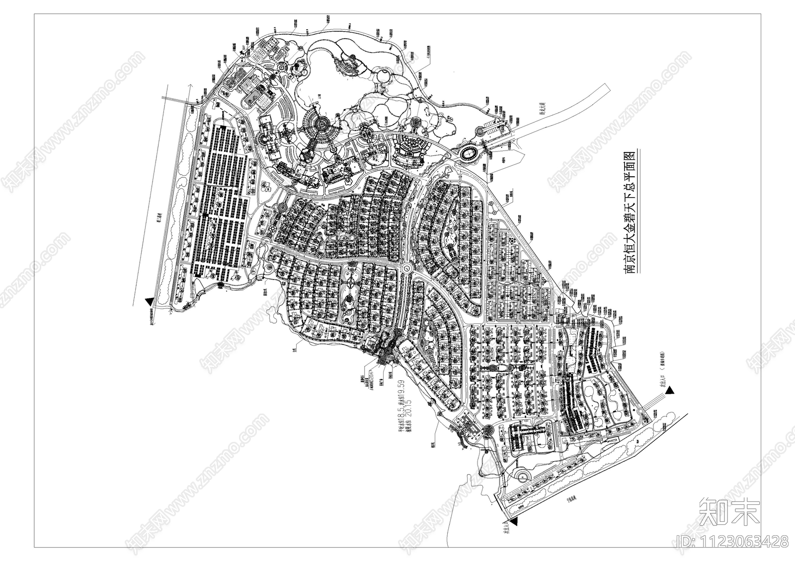 欧式小区景观总平面图cad施工图下载【ID:1123063428】