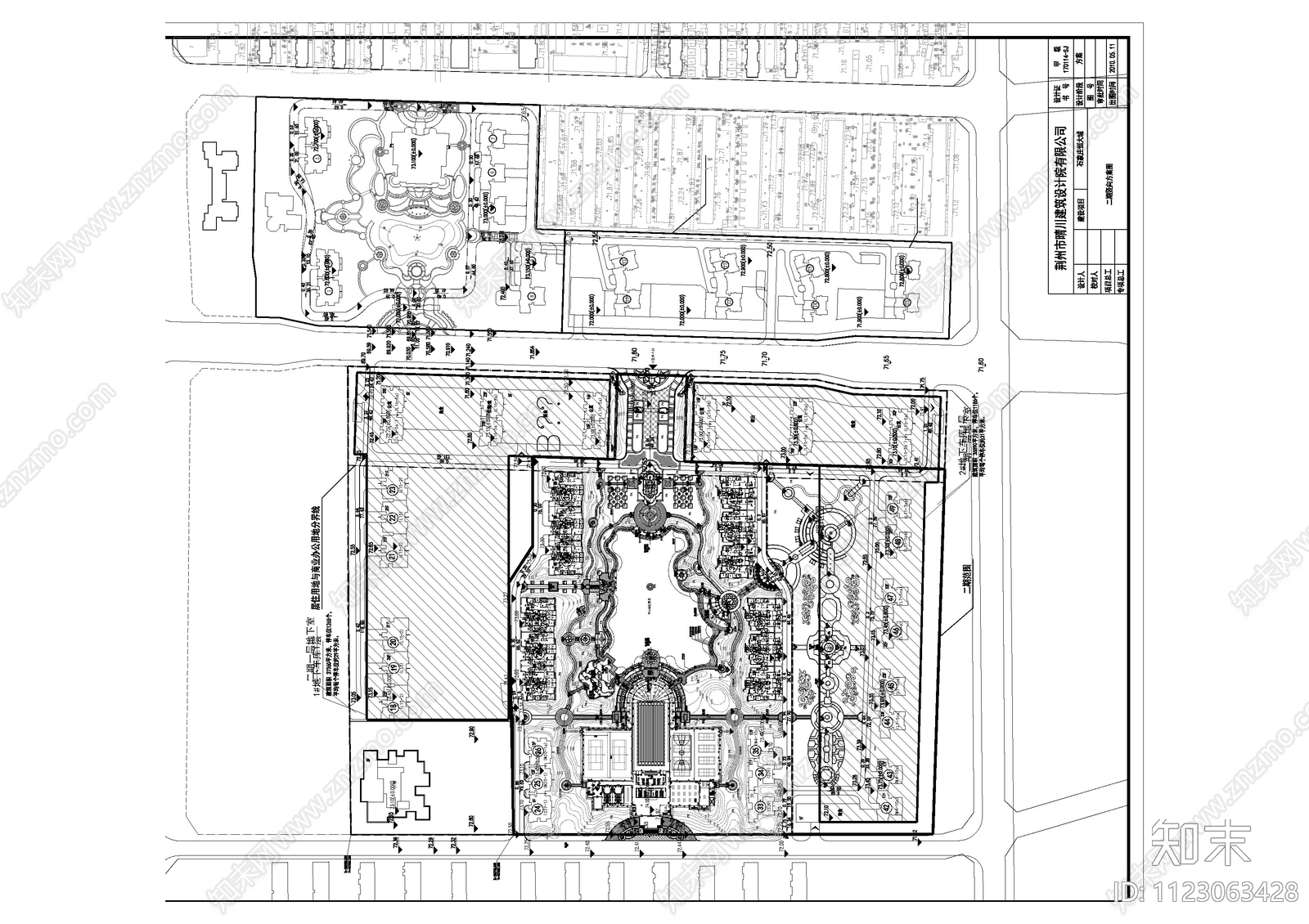 欧式小区景观总平面图cad施工图下载【ID:1123063428】