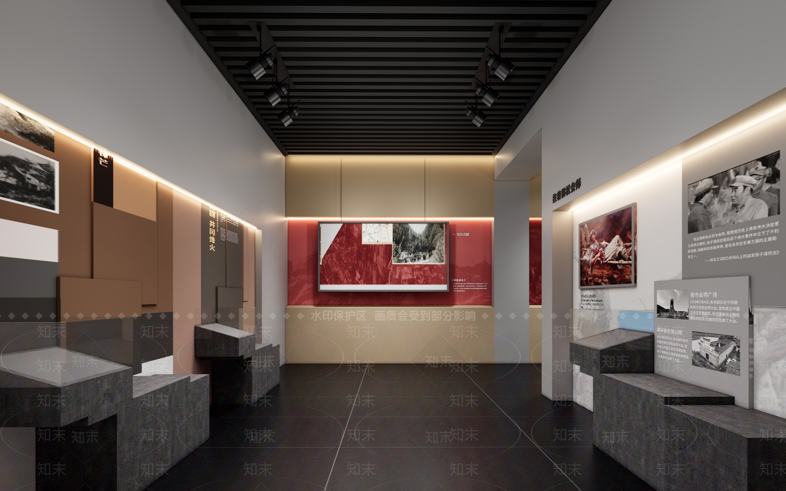 现代党建展厅SU模型下载【ID:1123074810】