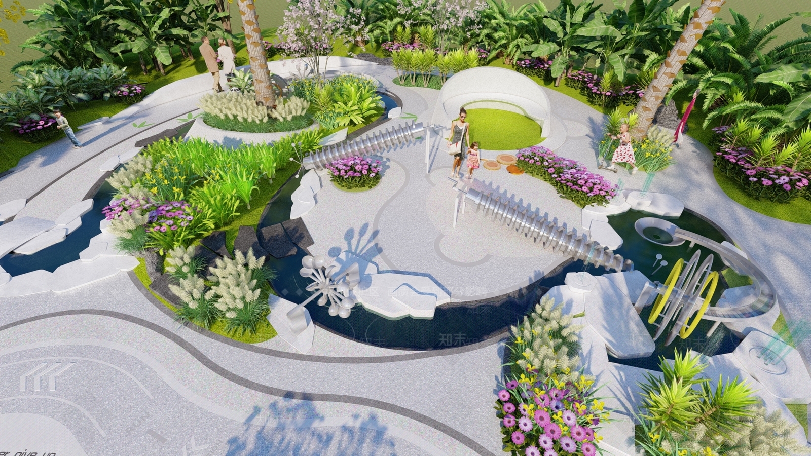 现代公园景观SU模型下载【ID:1123076007】