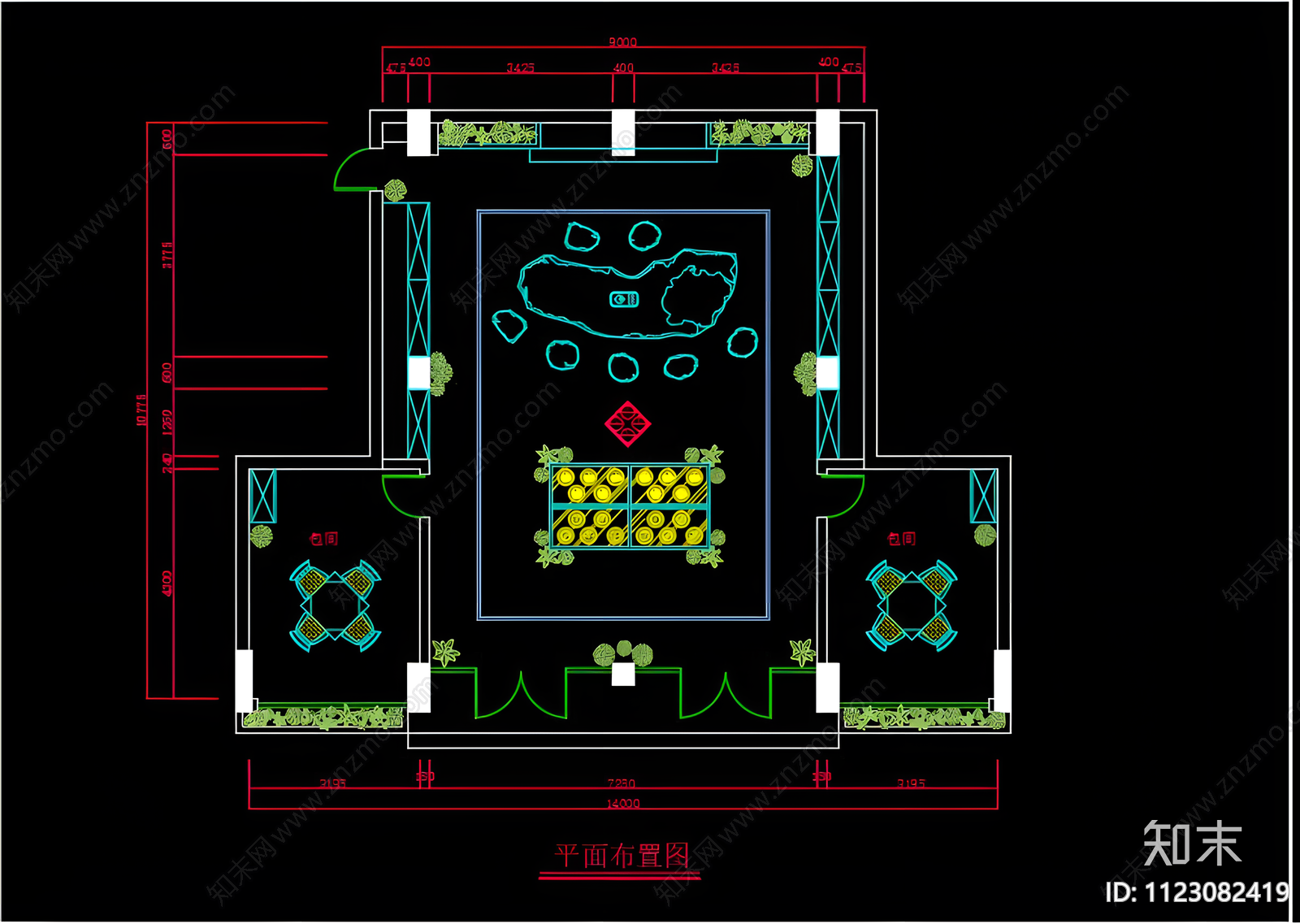 中式茶楼CADcad施工图下载【ID:1123082419】