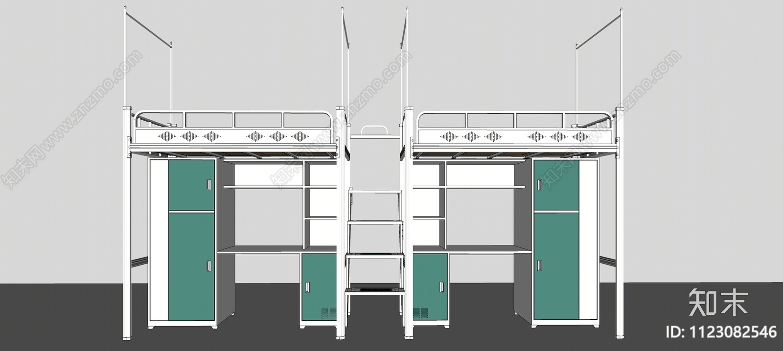 现代双层床SU模型下载【ID:1123082546】