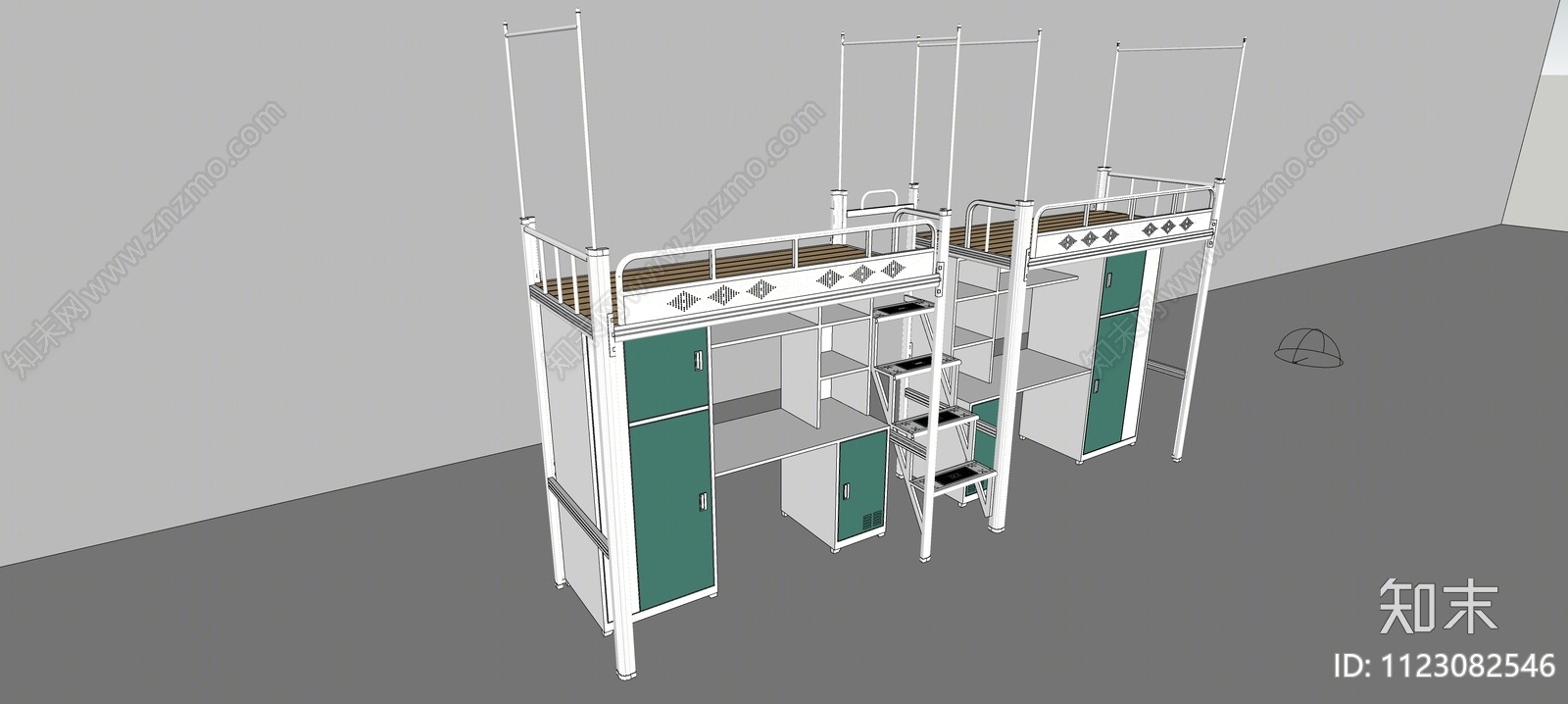 现代双层床SU模型下载【ID:1123082546】