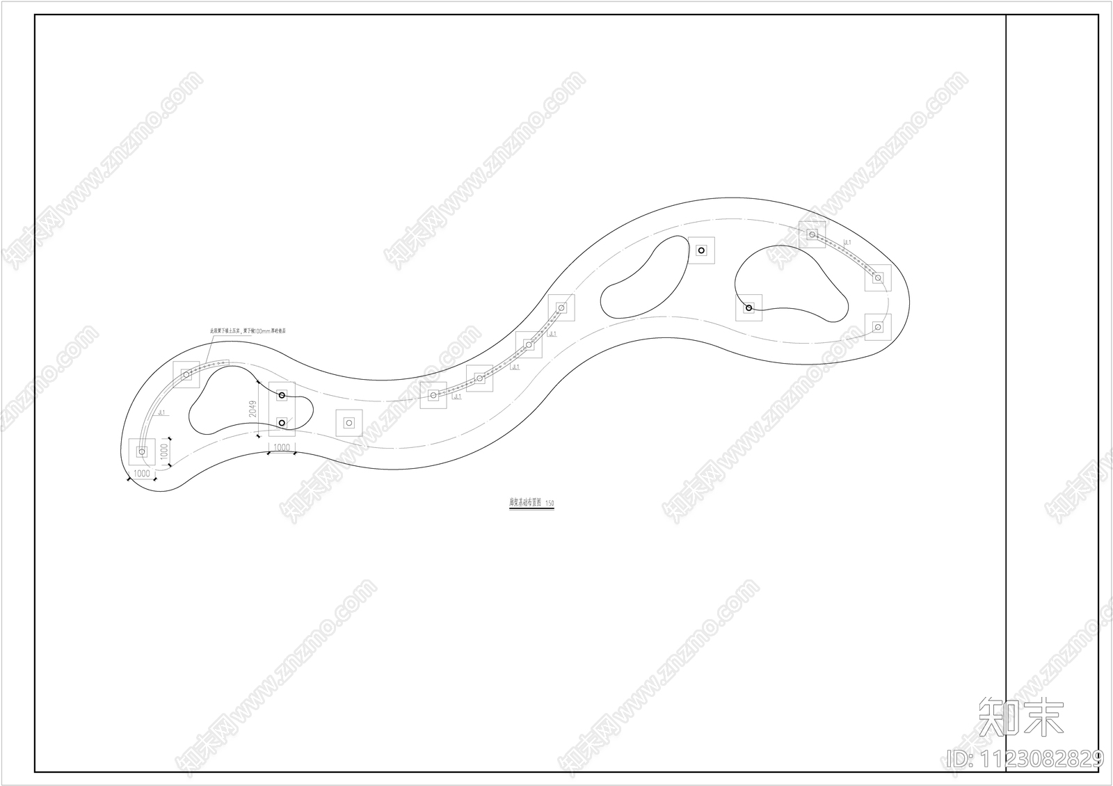 现代简约异形廊架景观施工图下载【ID:1123082829】