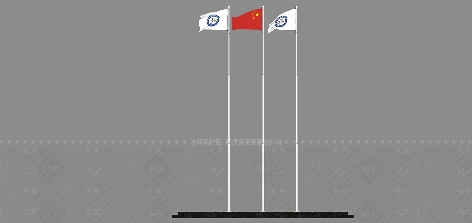 现代旗杆SU模型下载【ID:1123082954】_知末su模型网