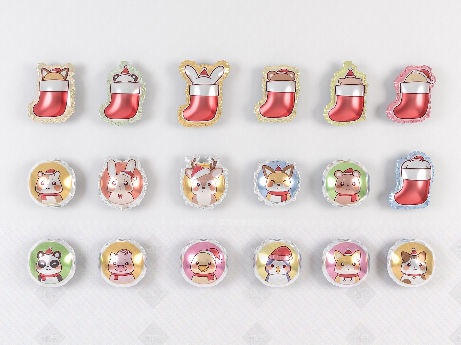 现代家居圣诞装饰气球美陈挂件3D模型下载【ID:1123092216】