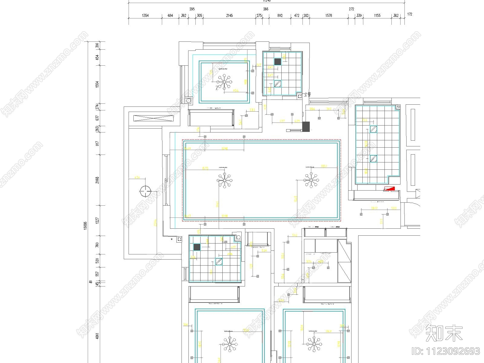 室内天花布置施工图下载【ID:1123092693】_知末案例馆