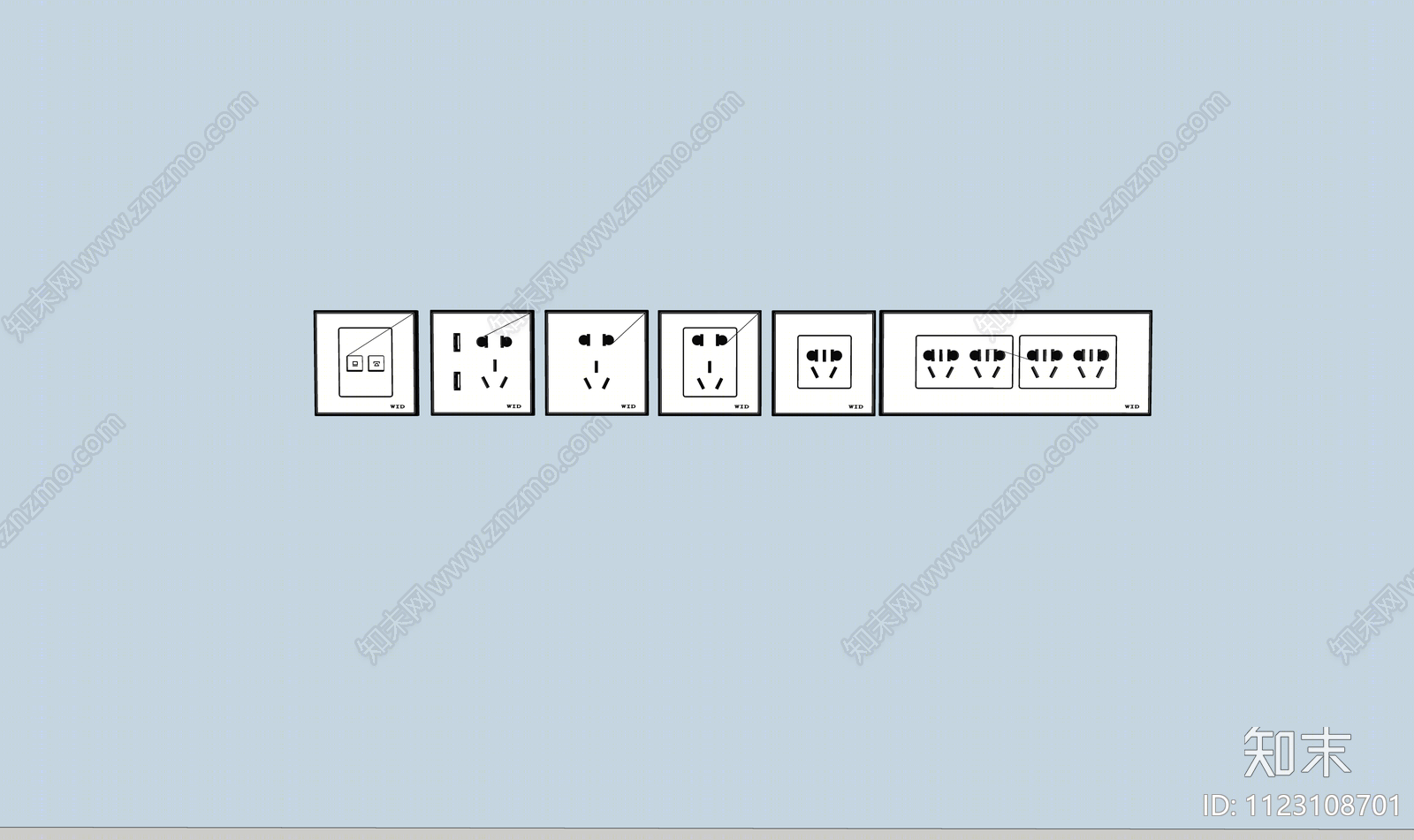 现代插座SU模型下载【ID:1123108701】