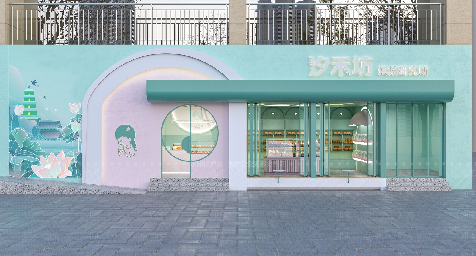 现代甜品面包店3D模型下载【ID:1123118391】