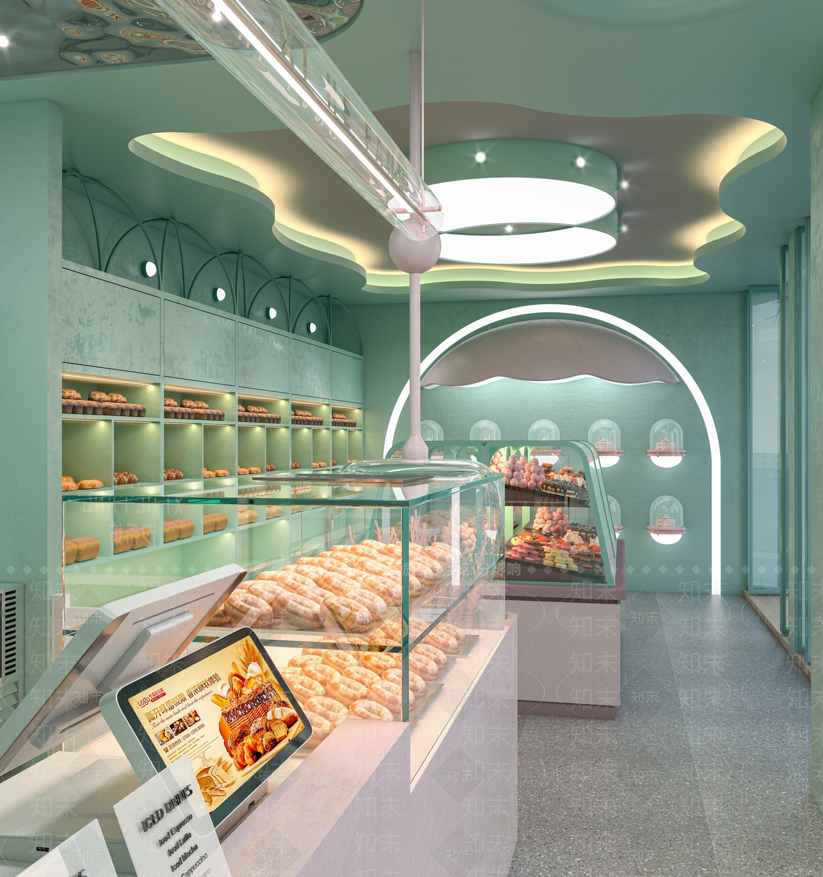 现代甜品面包店3D模型下载【ID:1123118391】