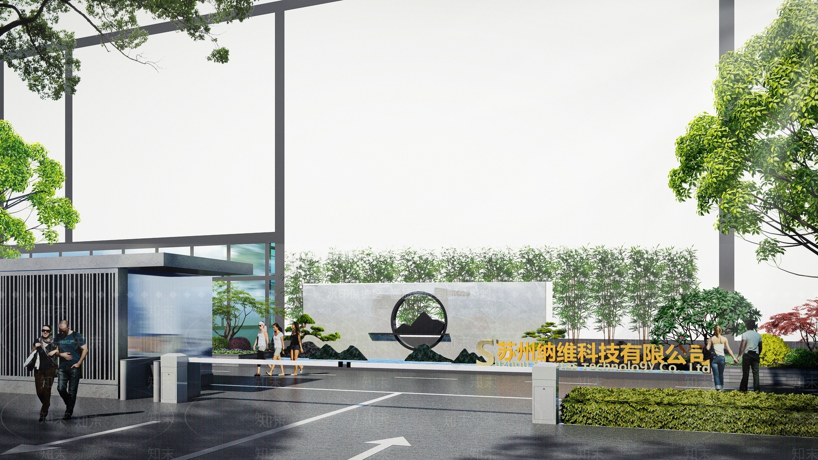 新中式入口大门SU模型下载【ID:1123112674】