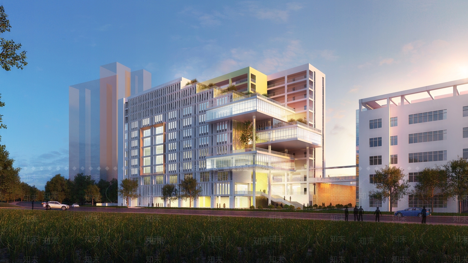 学校建筑SU模型精品下载_SketchUp模型_知末网