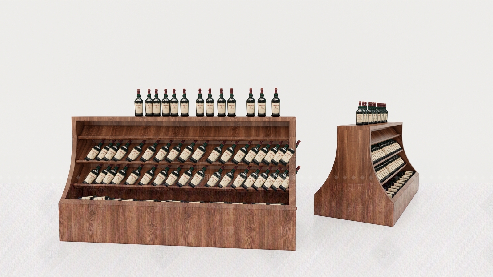 现代红酒展示酒架SU模型下载【ID:1123121945】