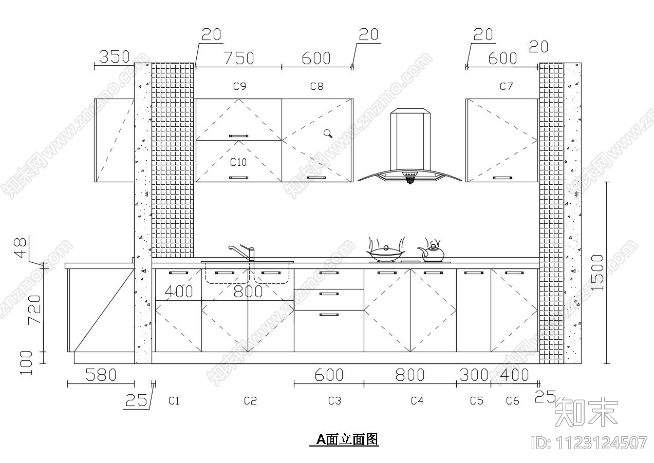 现代橱柜浴柜衣柜设计cad施工图下载【ID:1123124507】