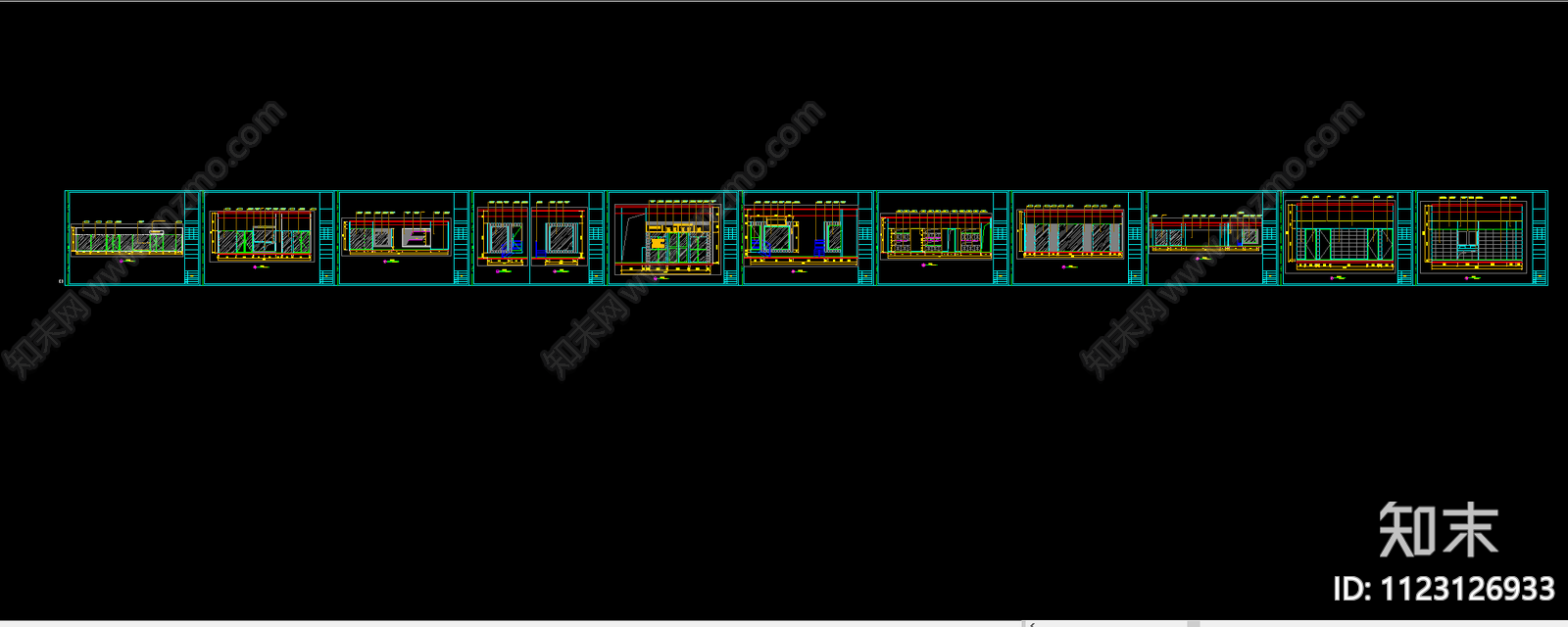 现代办公室设计cad施工图下载【ID:1123126933】