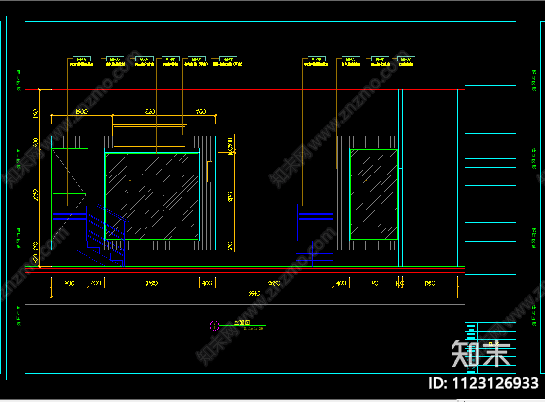 现代办公室设计cad施工图下载【ID:1123126933】