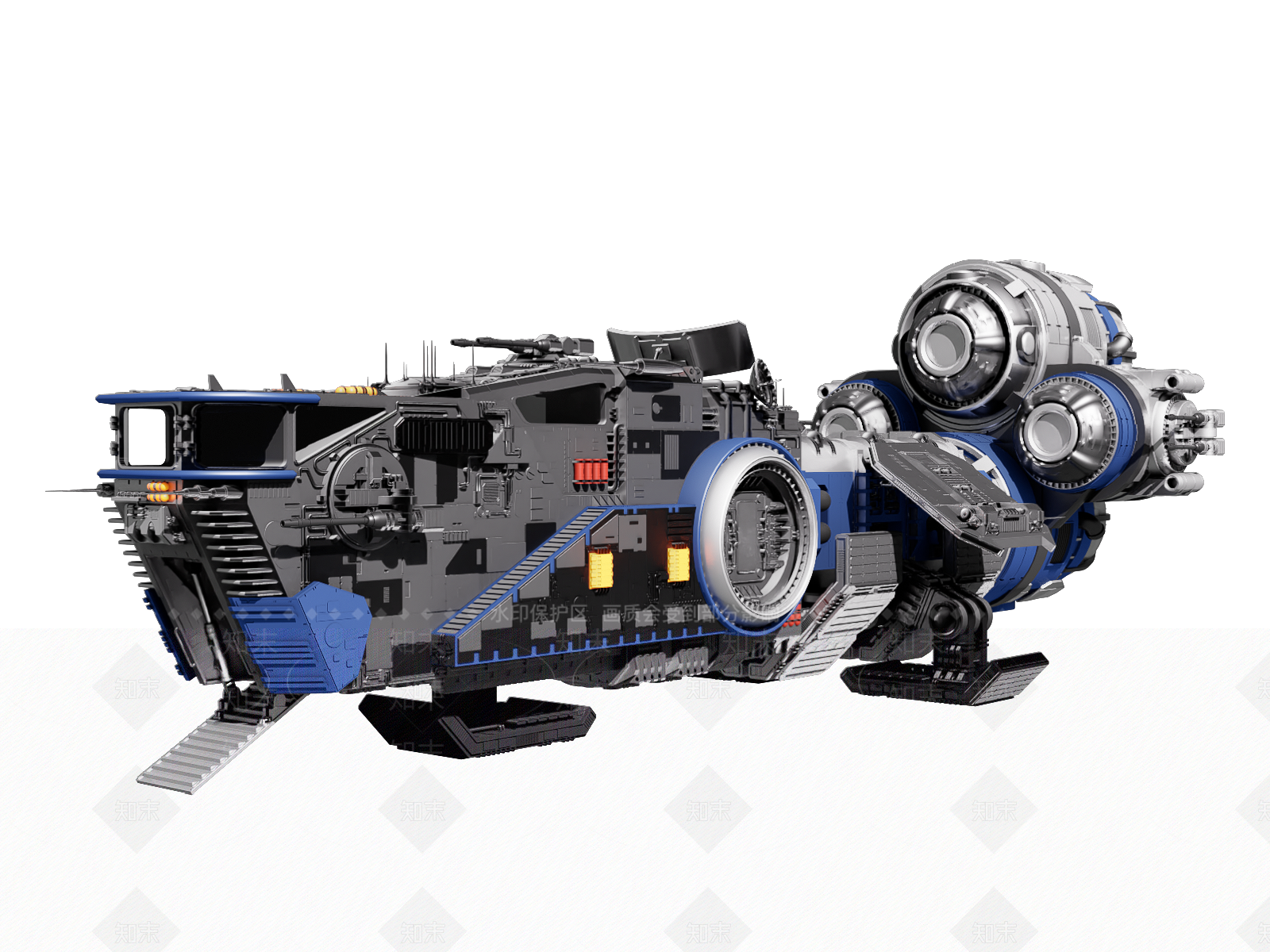 科幻宇宙飞船SU模型下载【ID:1123130491】