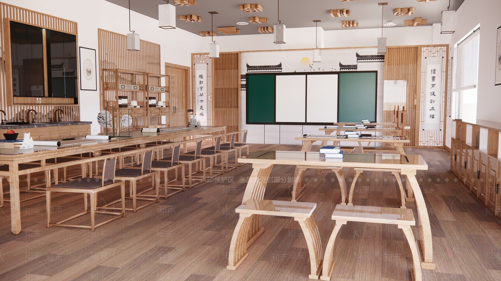 现代学校教室SU模型下载【ID:1123200650】