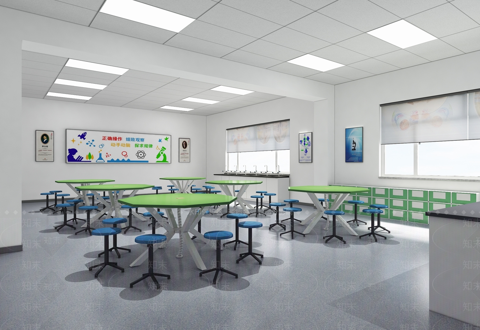 现代学校实验室3D模型下载【ID:1123134523】