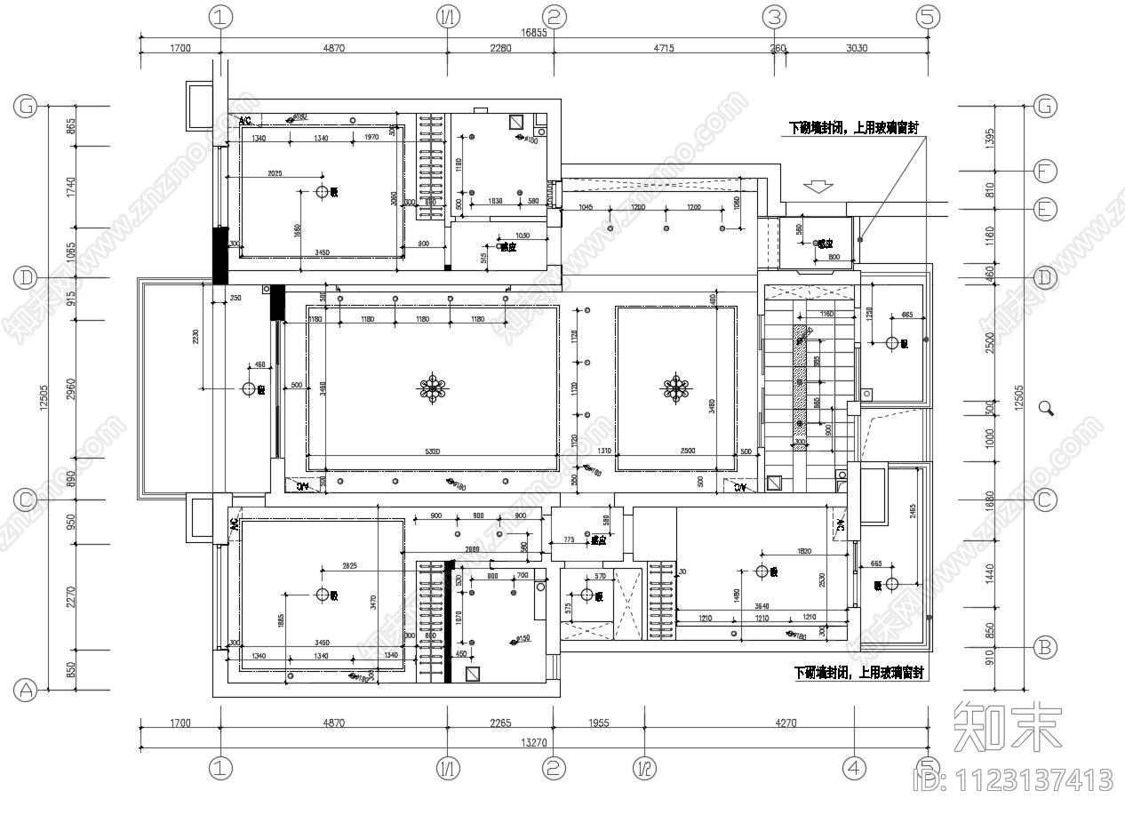 现代平层平立剖家装施工图全套cad施工图下载【ID:1123137413】