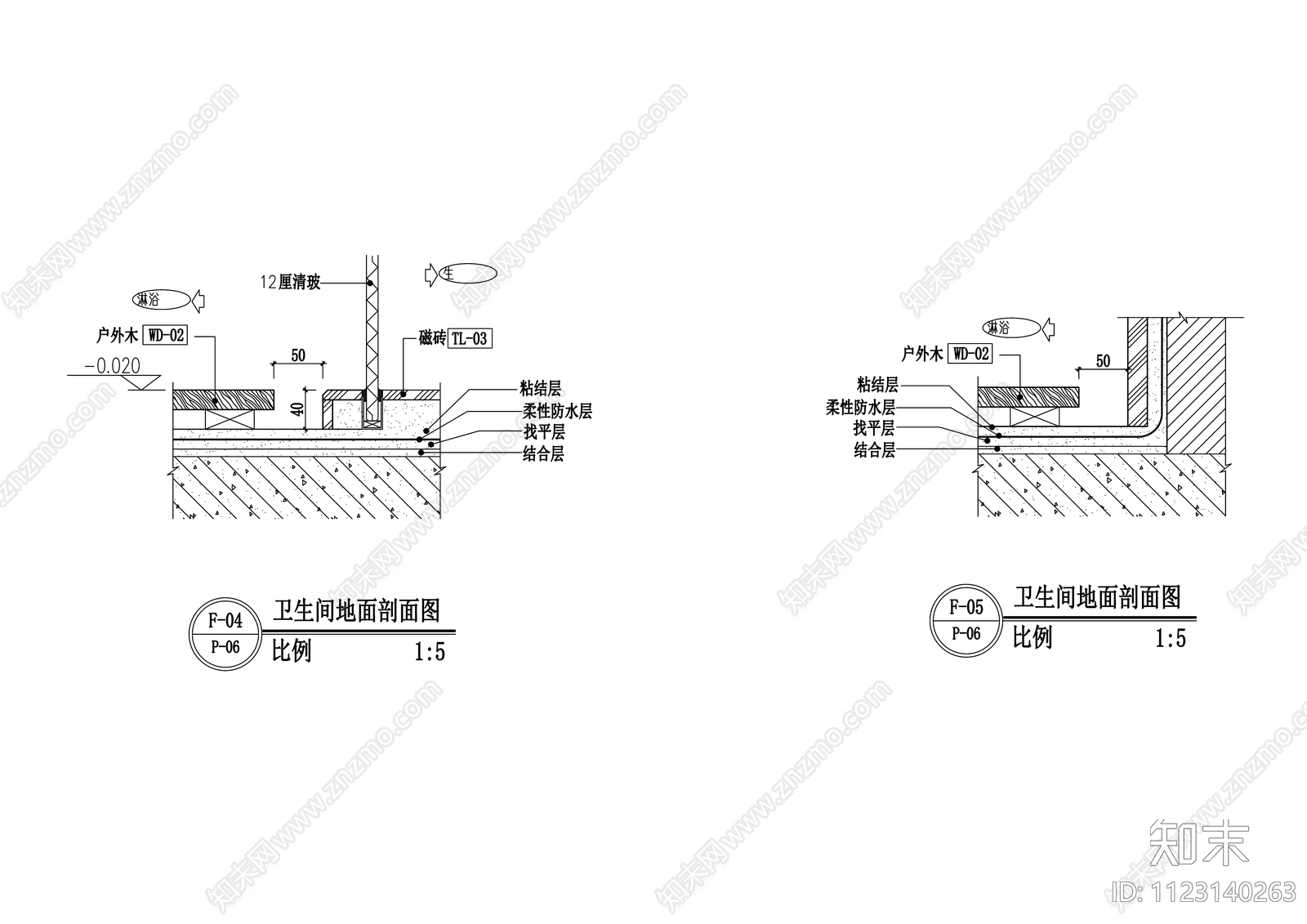 各种材料接口节点大样图图库施工图下载【ID:1123140263】