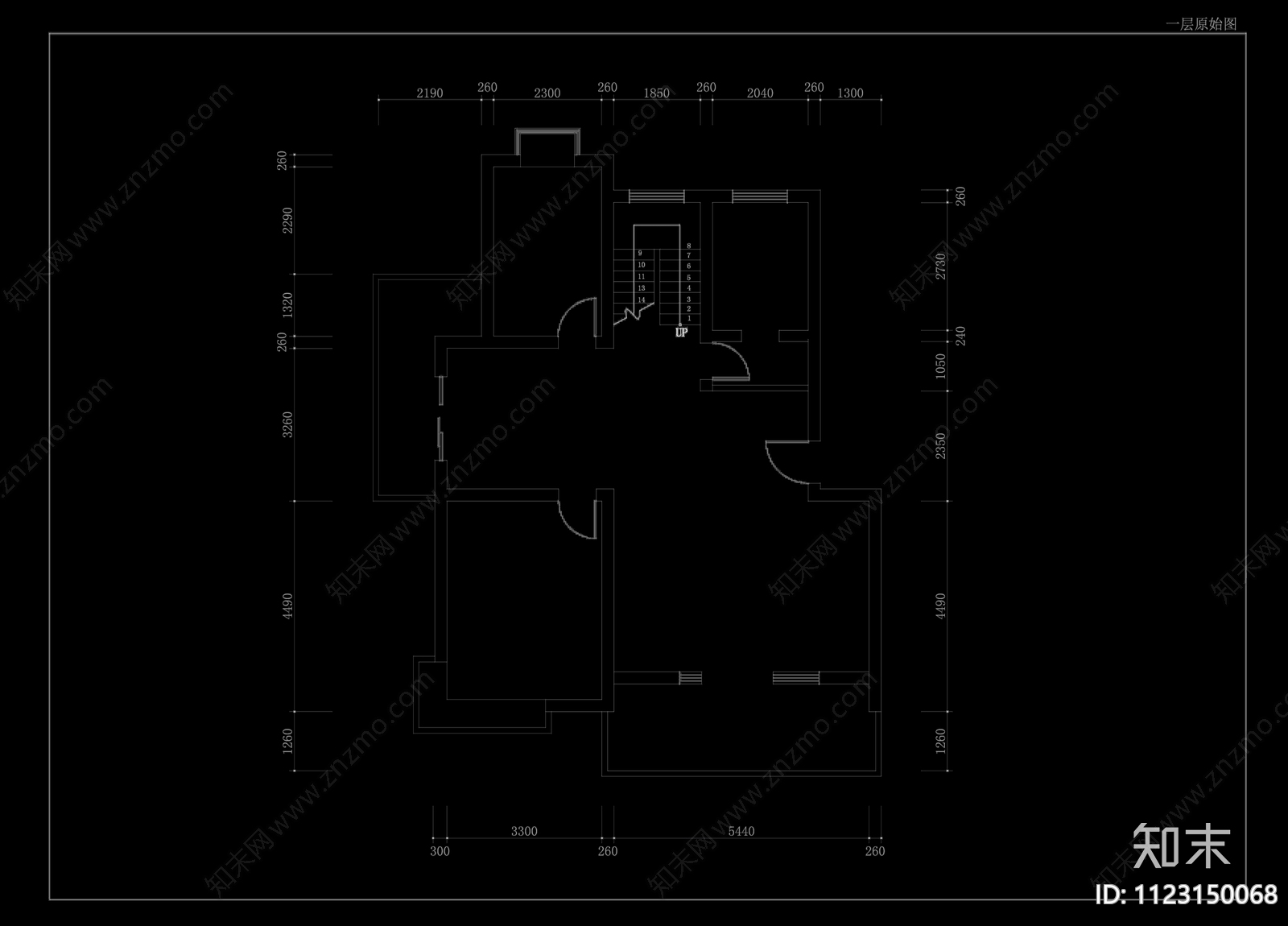 中式家居装修图cad施工图下载【ID:1123150068】