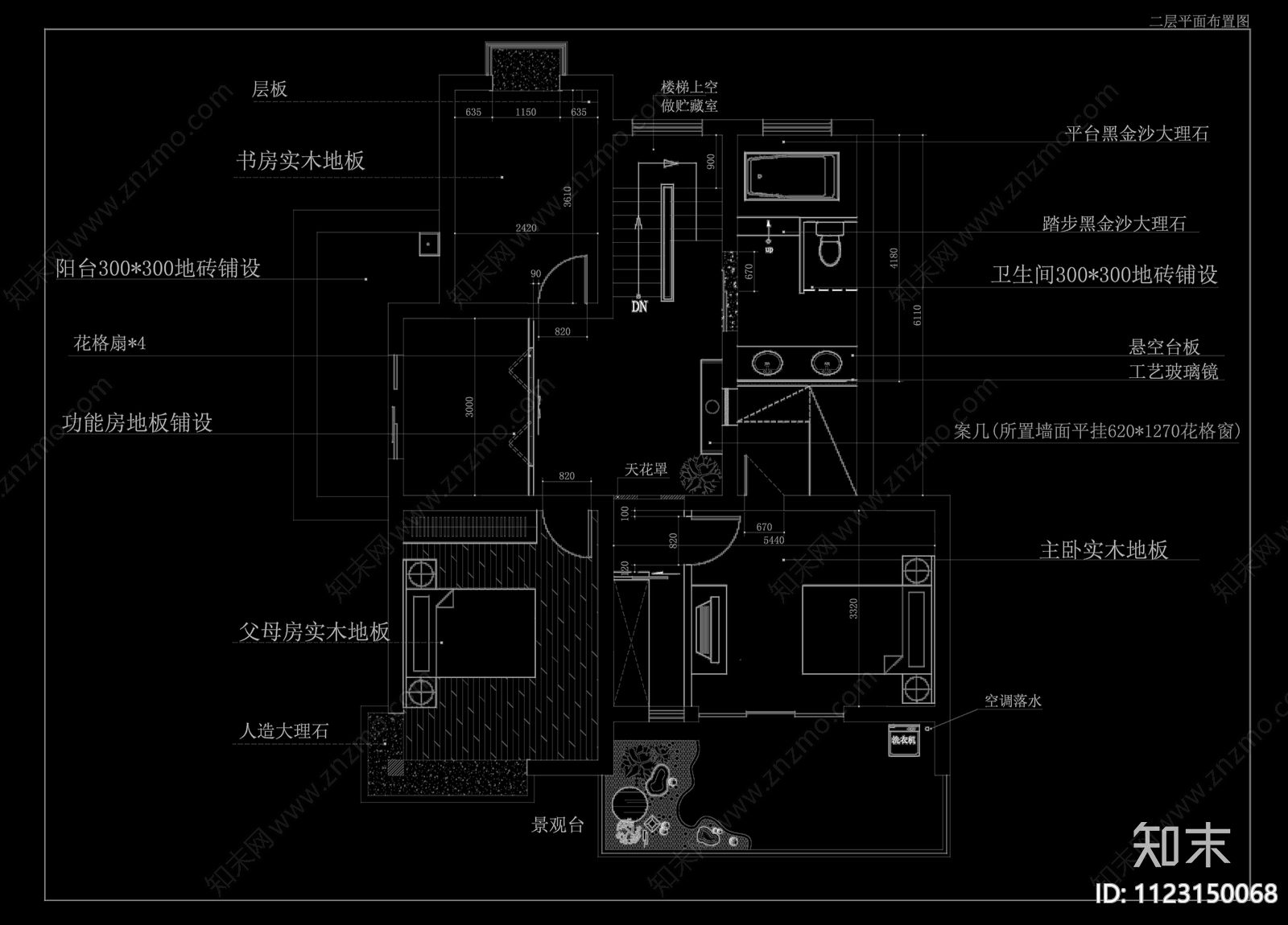 中式家居装修图cad施工图下载【ID:1123150068】