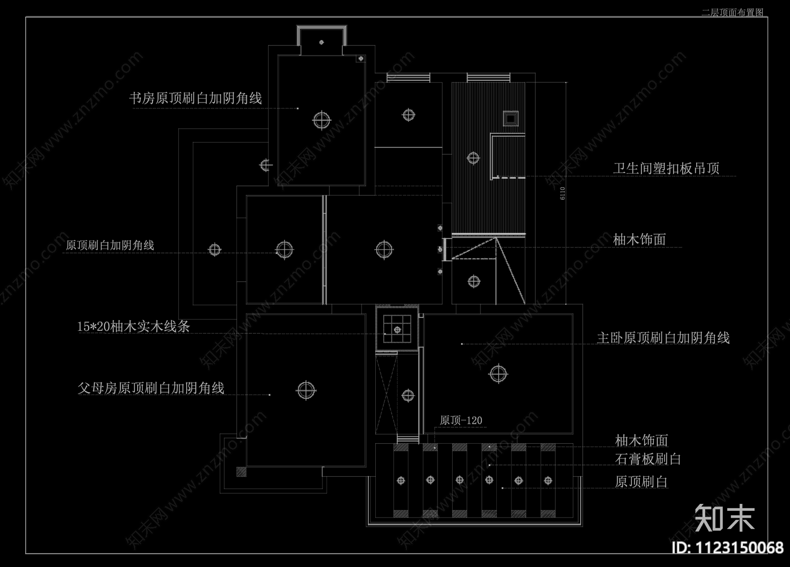 中式家居装修图cad施工图下载【ID:1123150068】