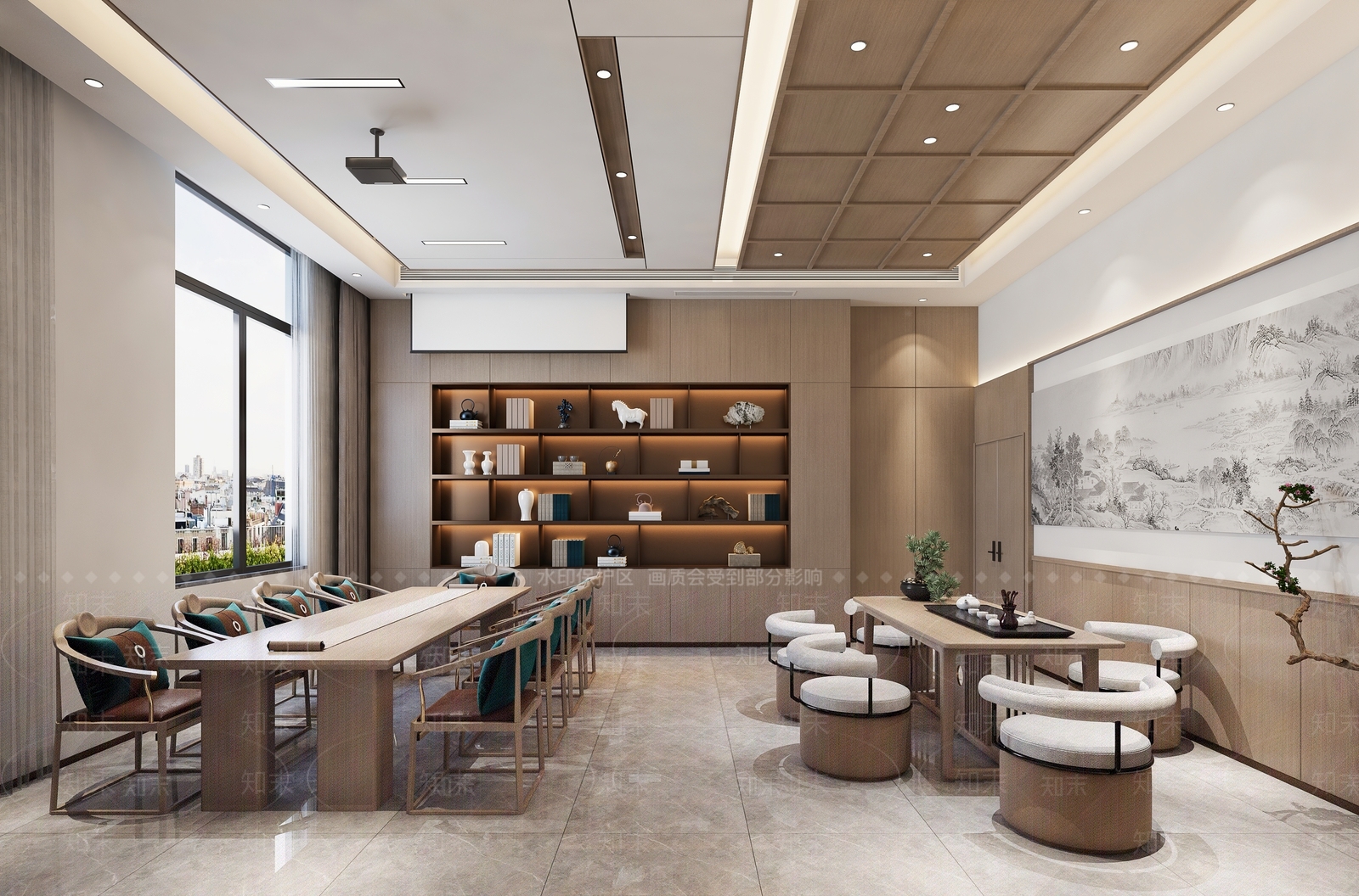 新中式会客厅3D模型下载【ID:1123152266】