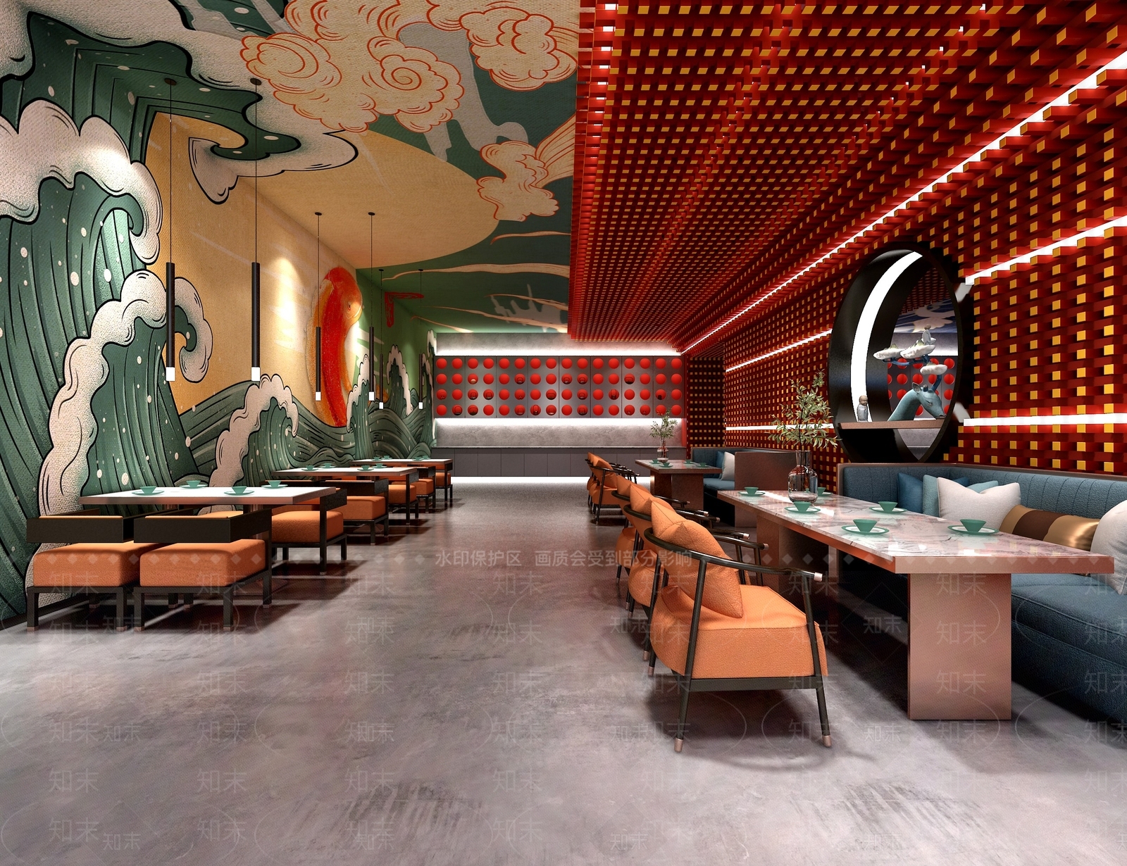 现代港式茶餐厅3D模型下载【ID:1123156797】