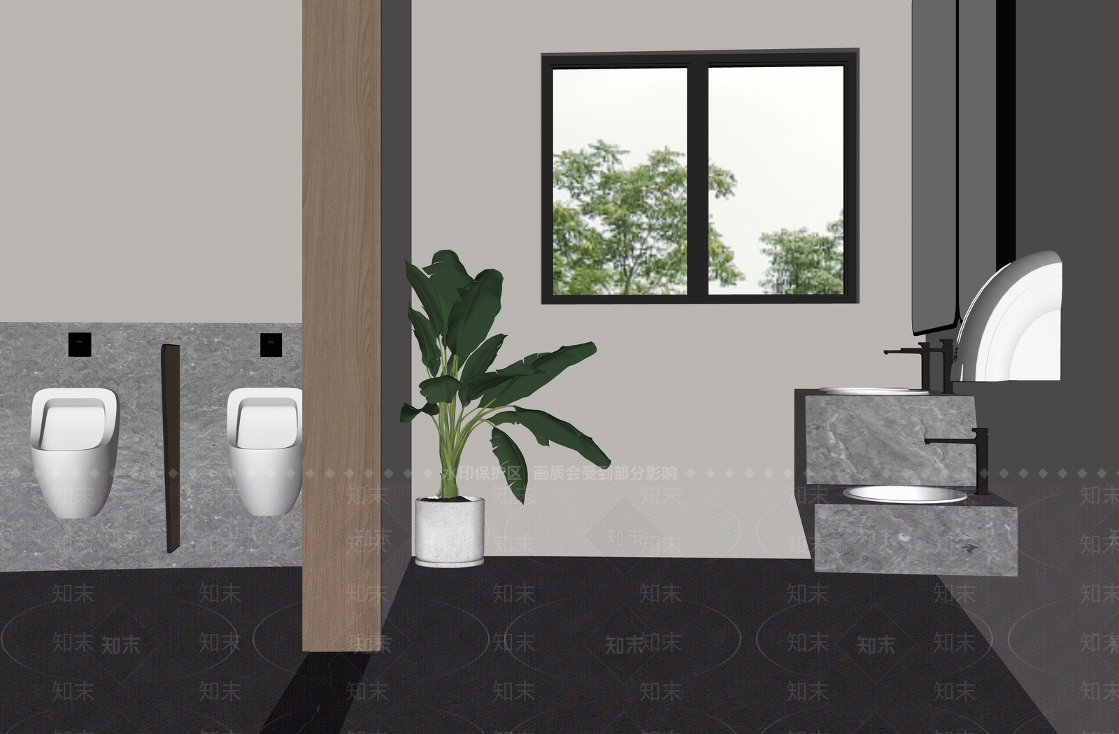 现代公共卫生间SU模型下载【ID:1123166239】