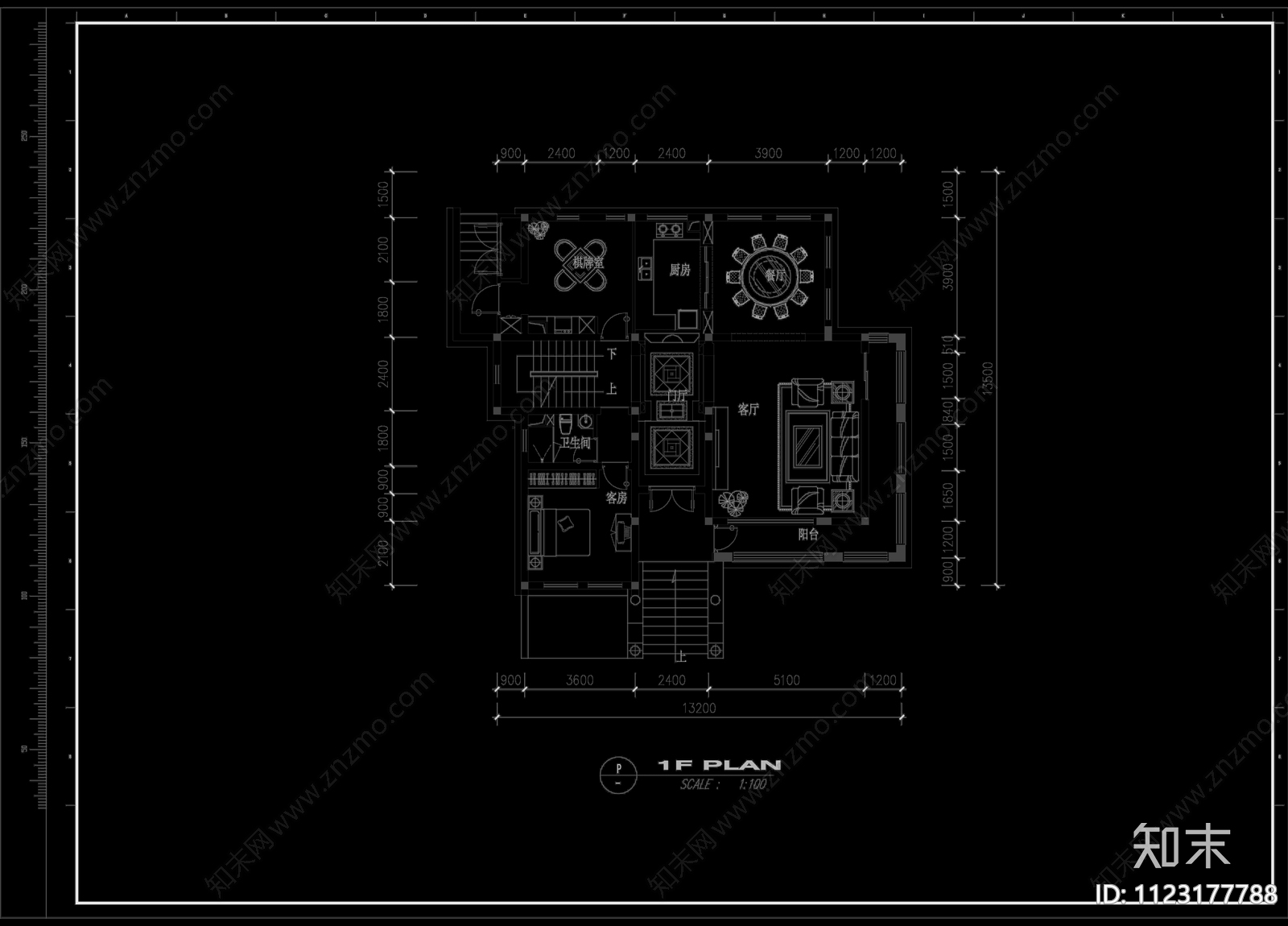 泰州别墅装修图cad施工图下载【ID:1123177788】