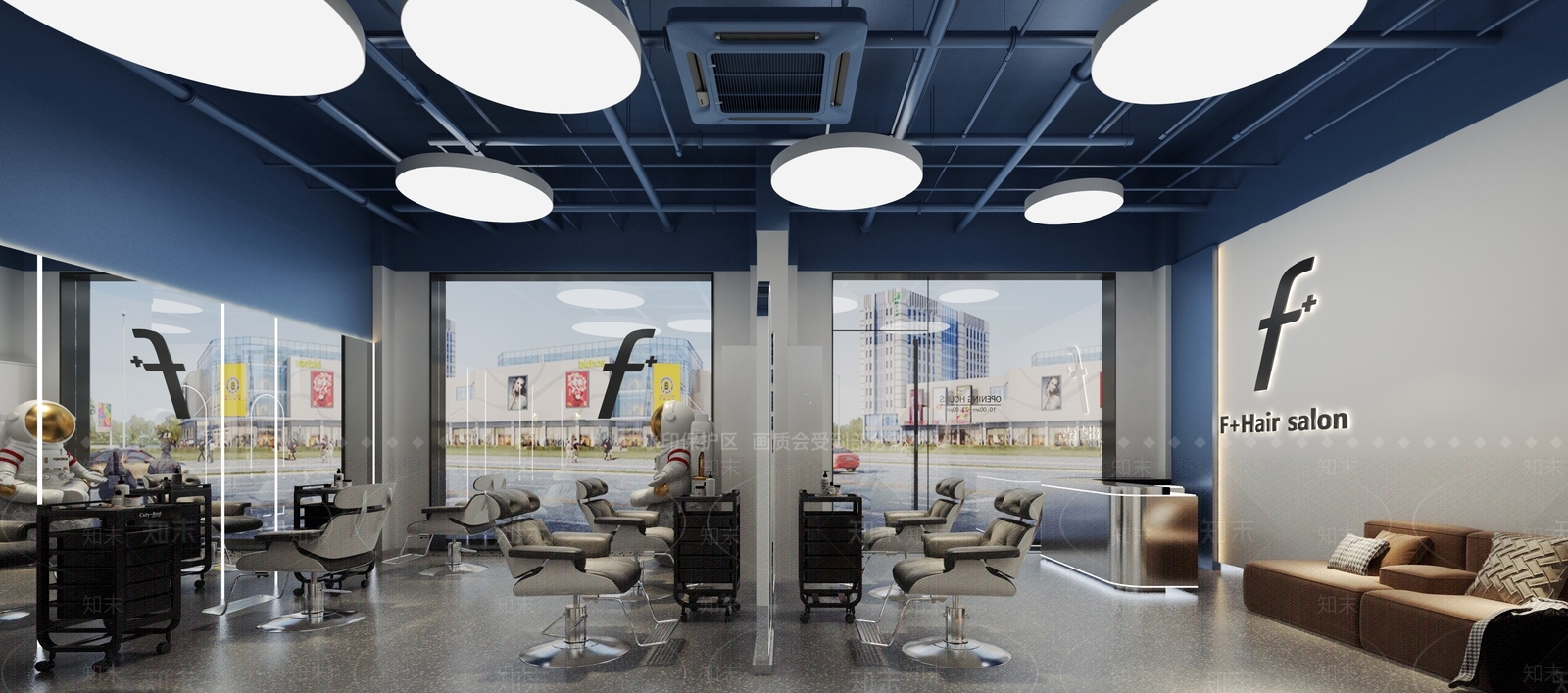现代美发店3D模型下载【ID:1123178008】