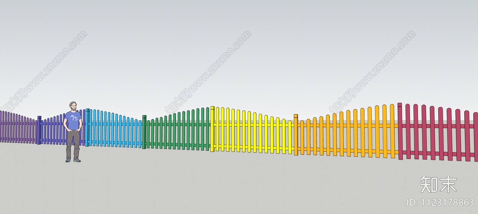 现代彩虹栅栏SU模型下载【ID:1123178863】