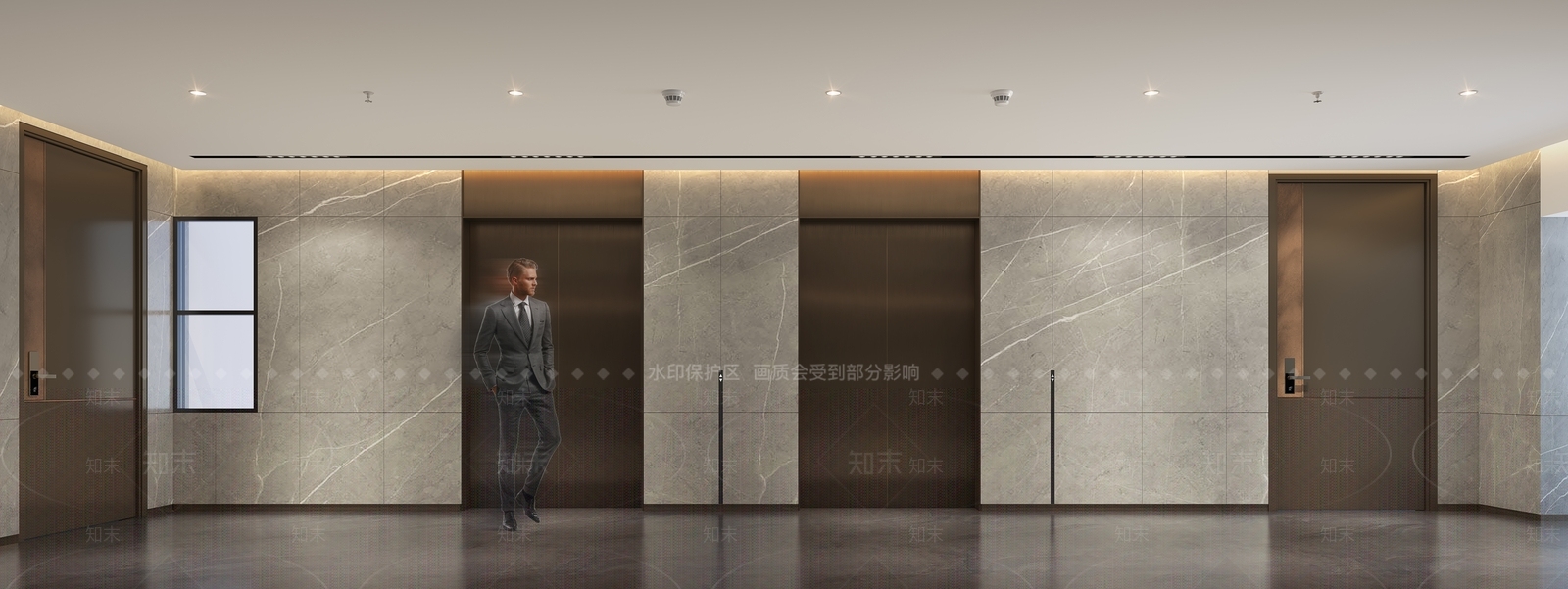 现代电梯厅SU模型下载【ID:1123182751】