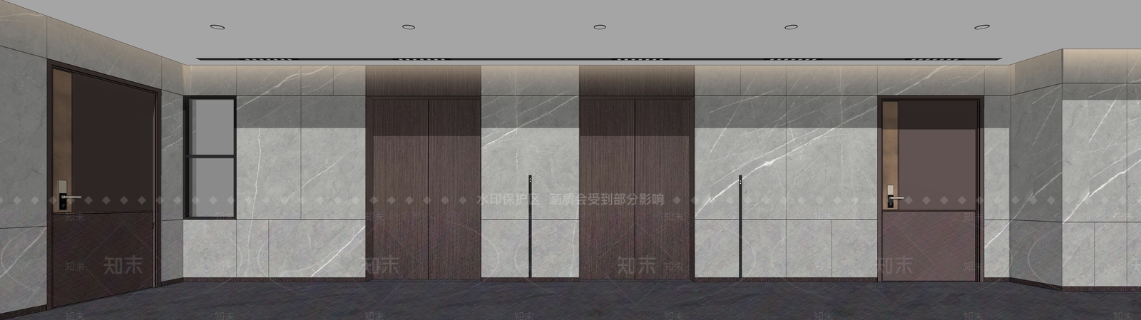 现代电梯厅SU模型下载【ID:1123182751】