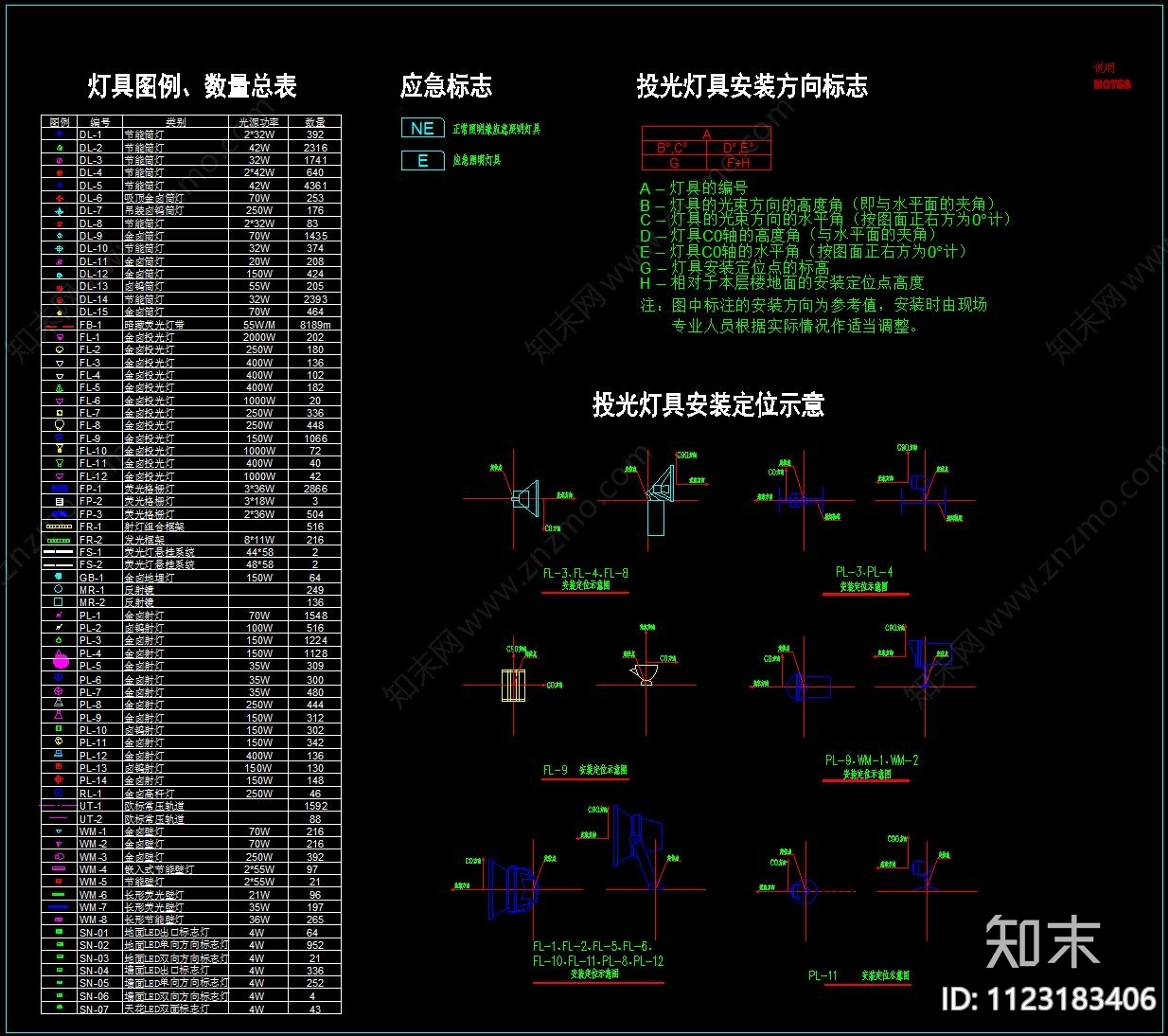 照明灯具施工图下载【ID:1123183406】