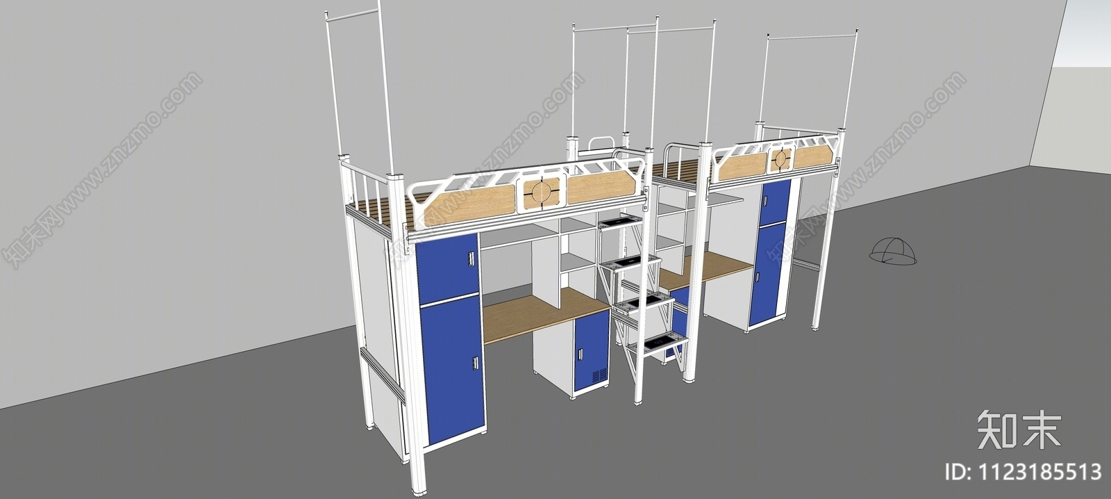 现代双层床SU模型下载【ID:1123185513】