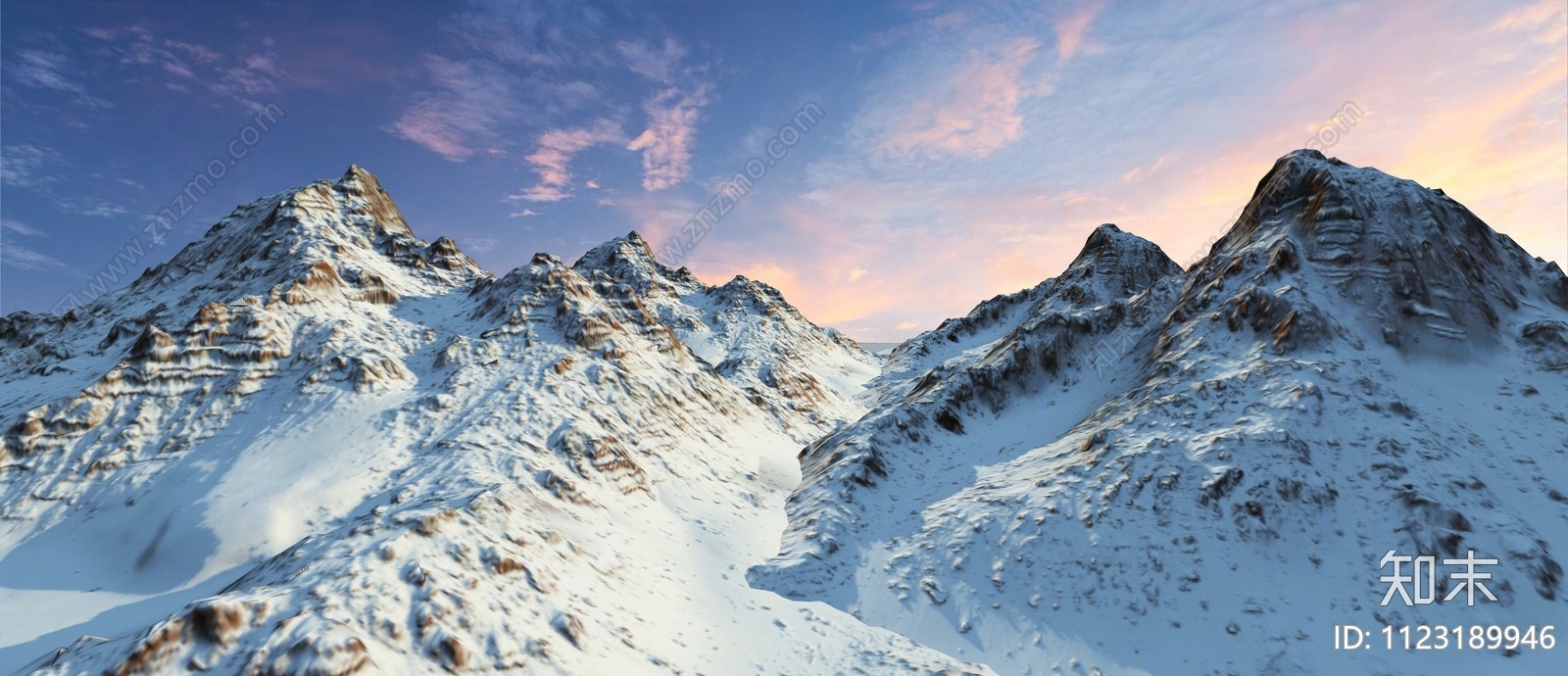 现代山体山峰雪山SU模型下载【ID:1123189946】