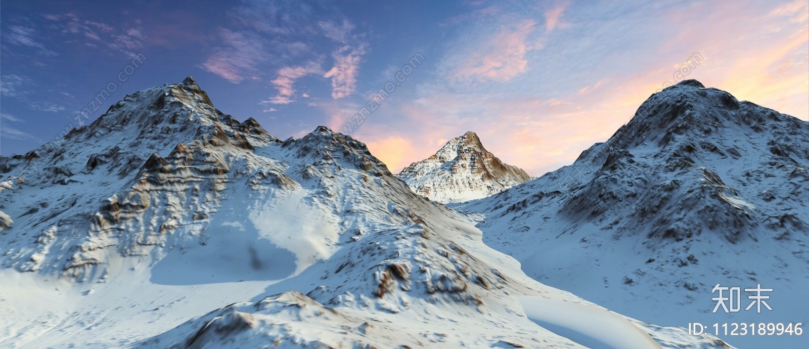 现代山体山峰雪山SU模型下载【ID:1123189946】