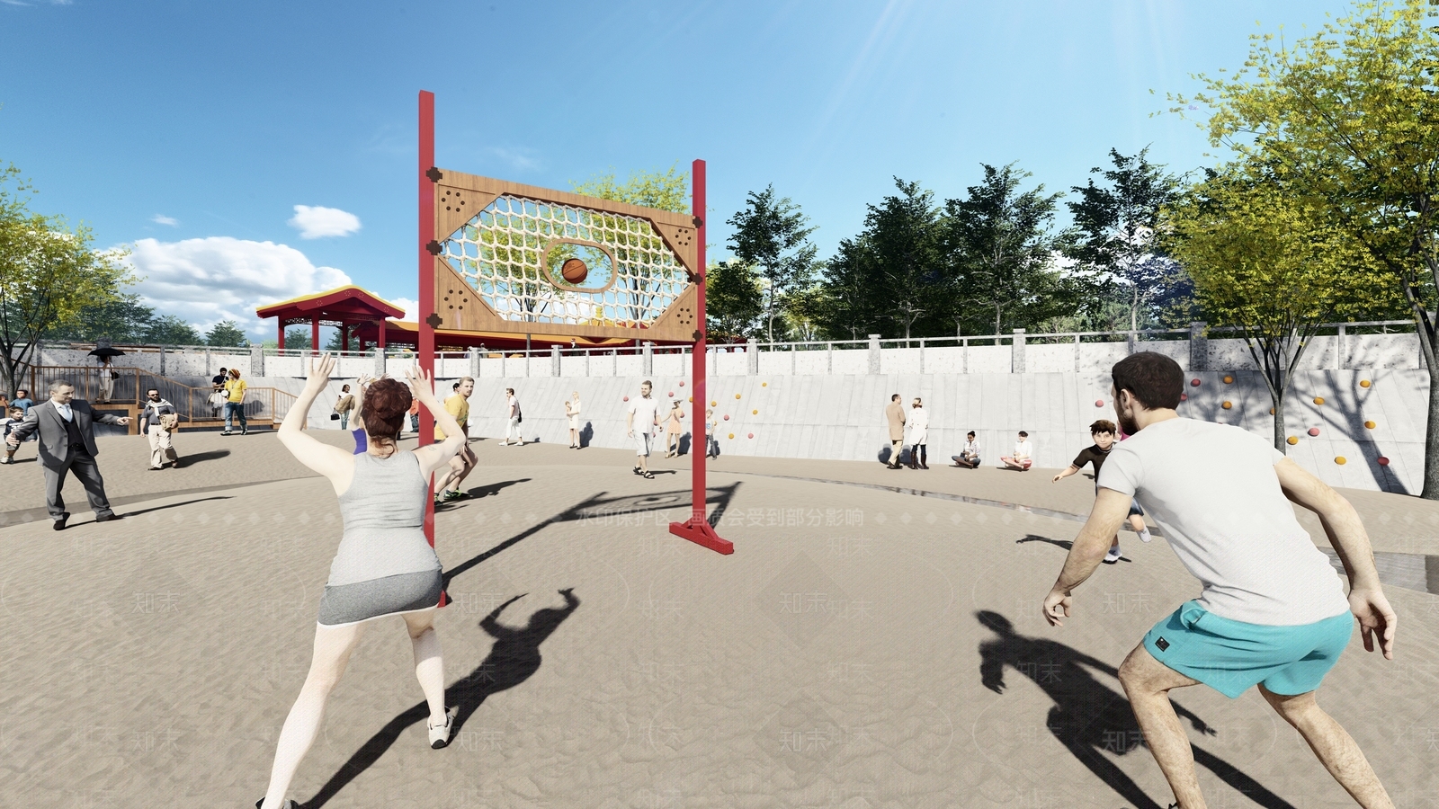 现代公园景观SU模型下载【ID:1123190410】