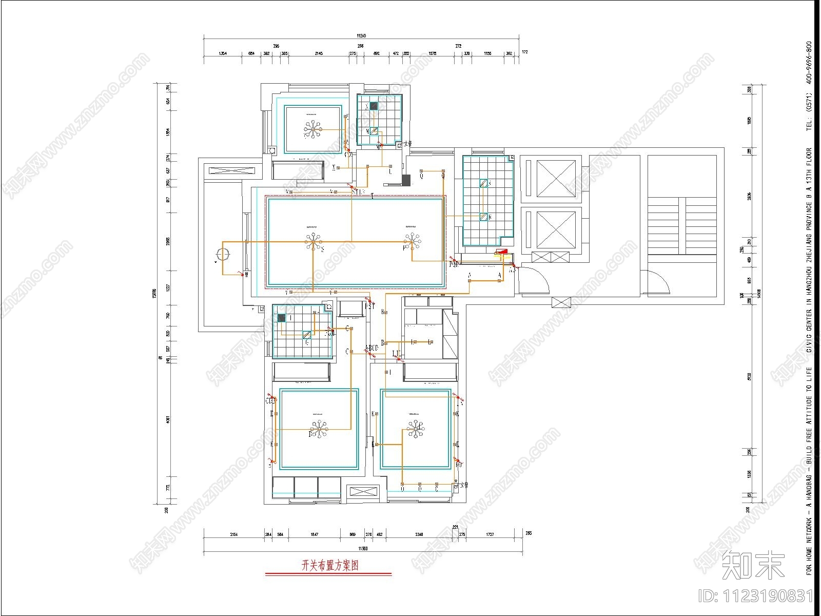 现代家装空间平面施工图下载【ID:1123190831】