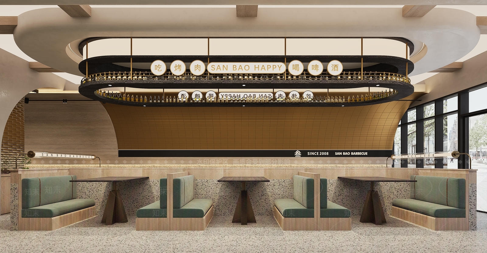 现代烤肉店3D模型下载【ID:1123196151】